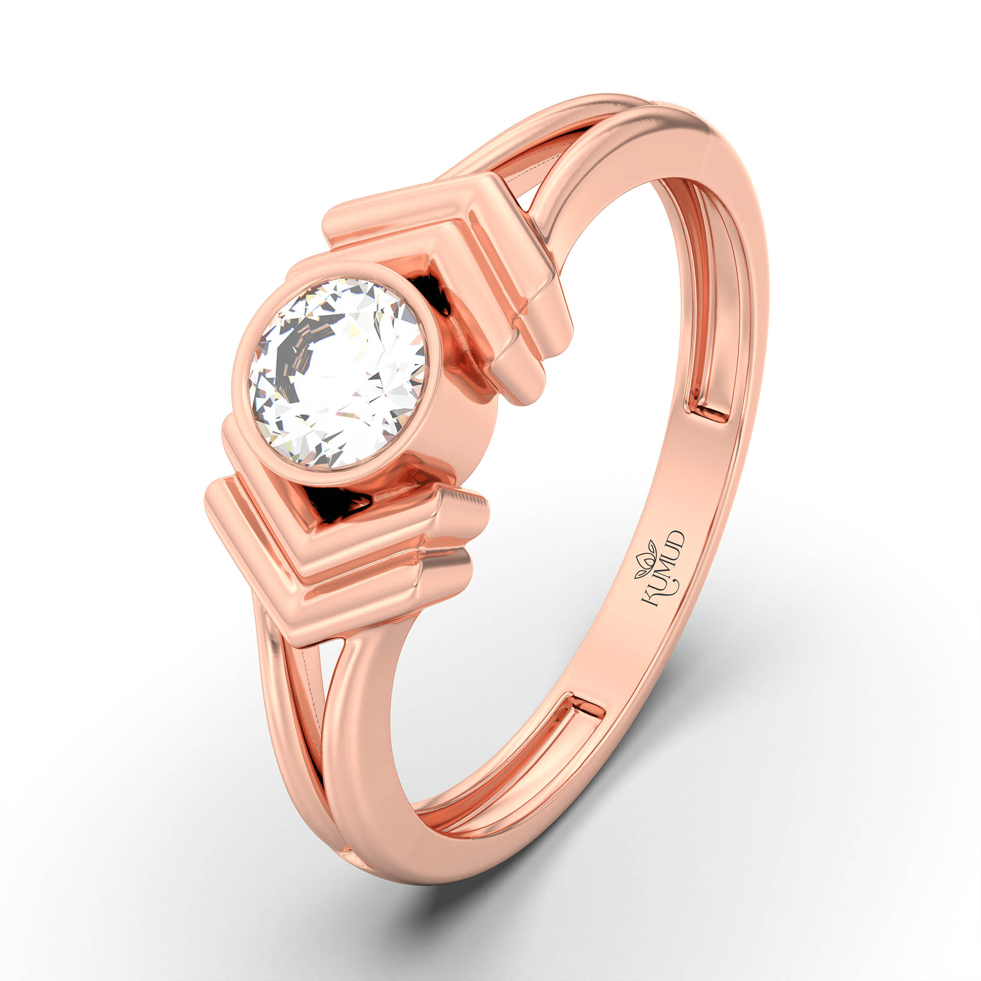 Lab-Grown Diamond Solitaire Ring for Women in 18K Rose Gold – 0.25 Ct Round, 3 g (Design K11-13-BBZAA) thumbnail