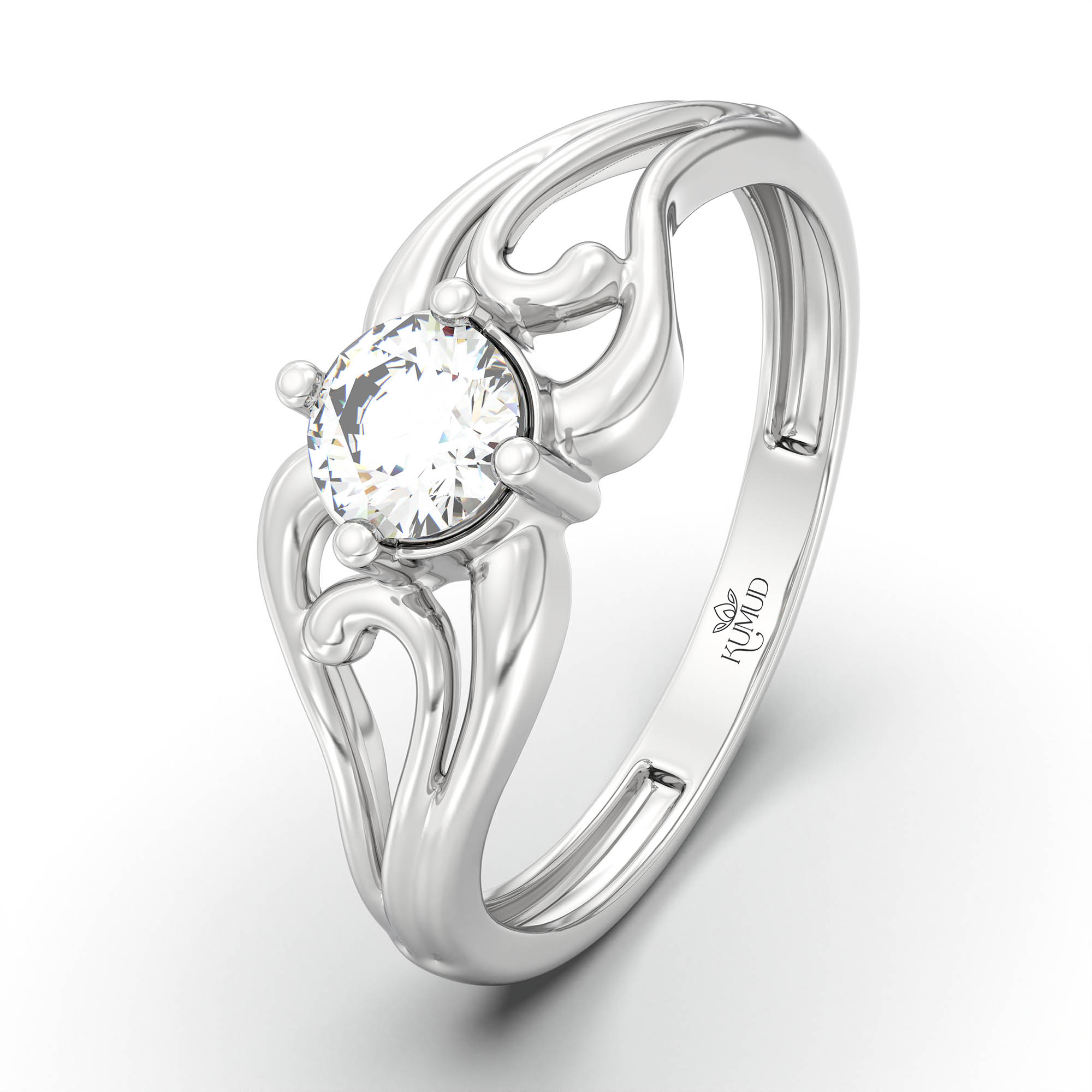 Lab-Grown Diamond Solitaire Ring for Women in 18K White Gold – 0.25 Ct Round, 3 g (Design K11-14-APGAA) thumbnail