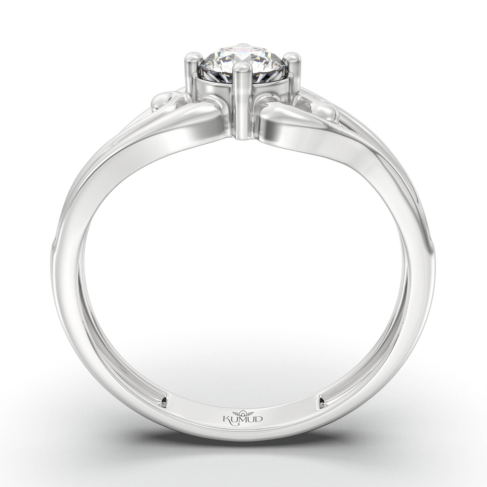 Lab-Grown Diamond Solitaire Ring for Women in 18K White Gold – 0.25 Ct Round, 3 g (Design K11-14-APGAA) thumbnail