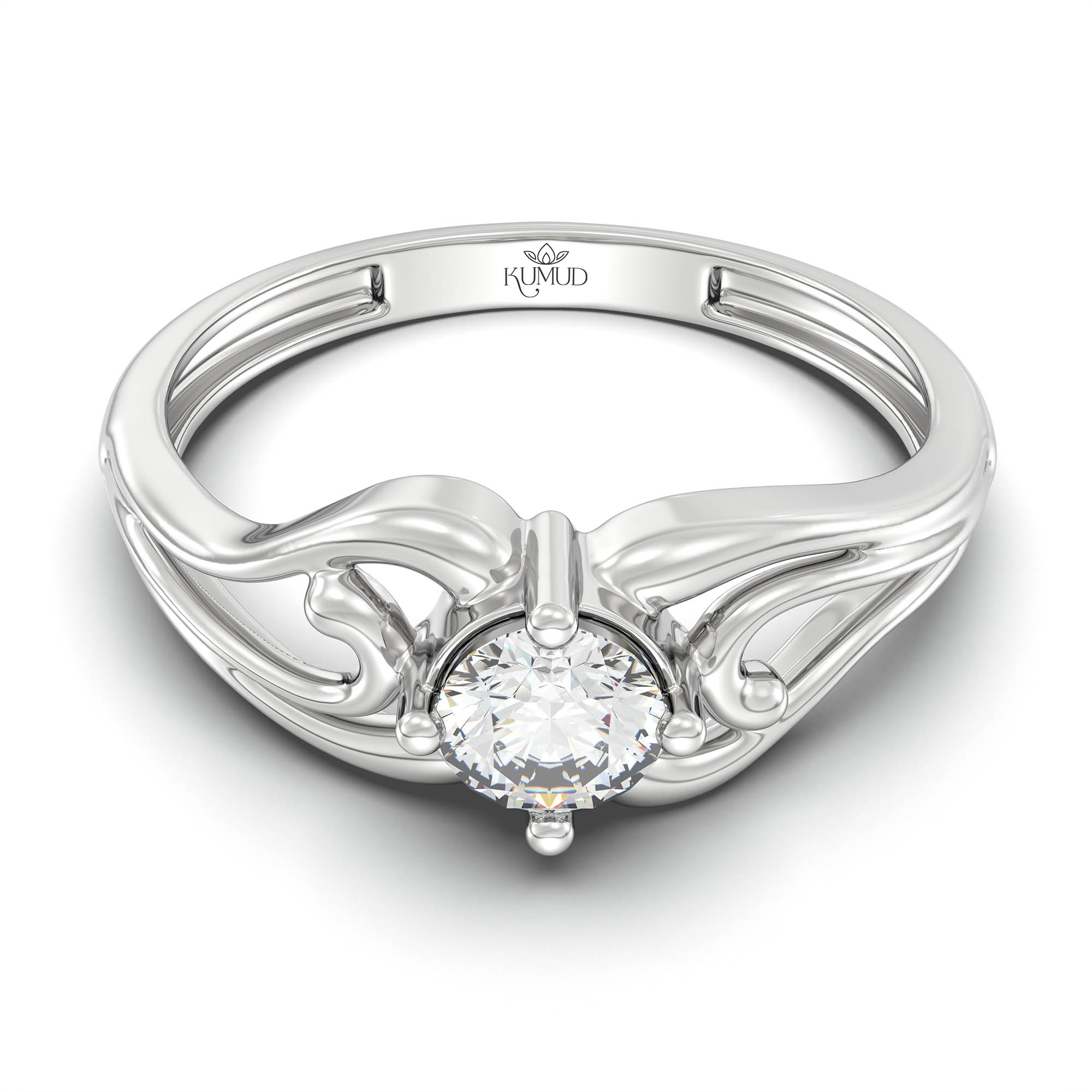 Lab-Grown Diamond Solitaire Ring for Women in 18K White Gold – 0.25 Ct Round, 3 g (Design K11-14-APGAA) thumbnail