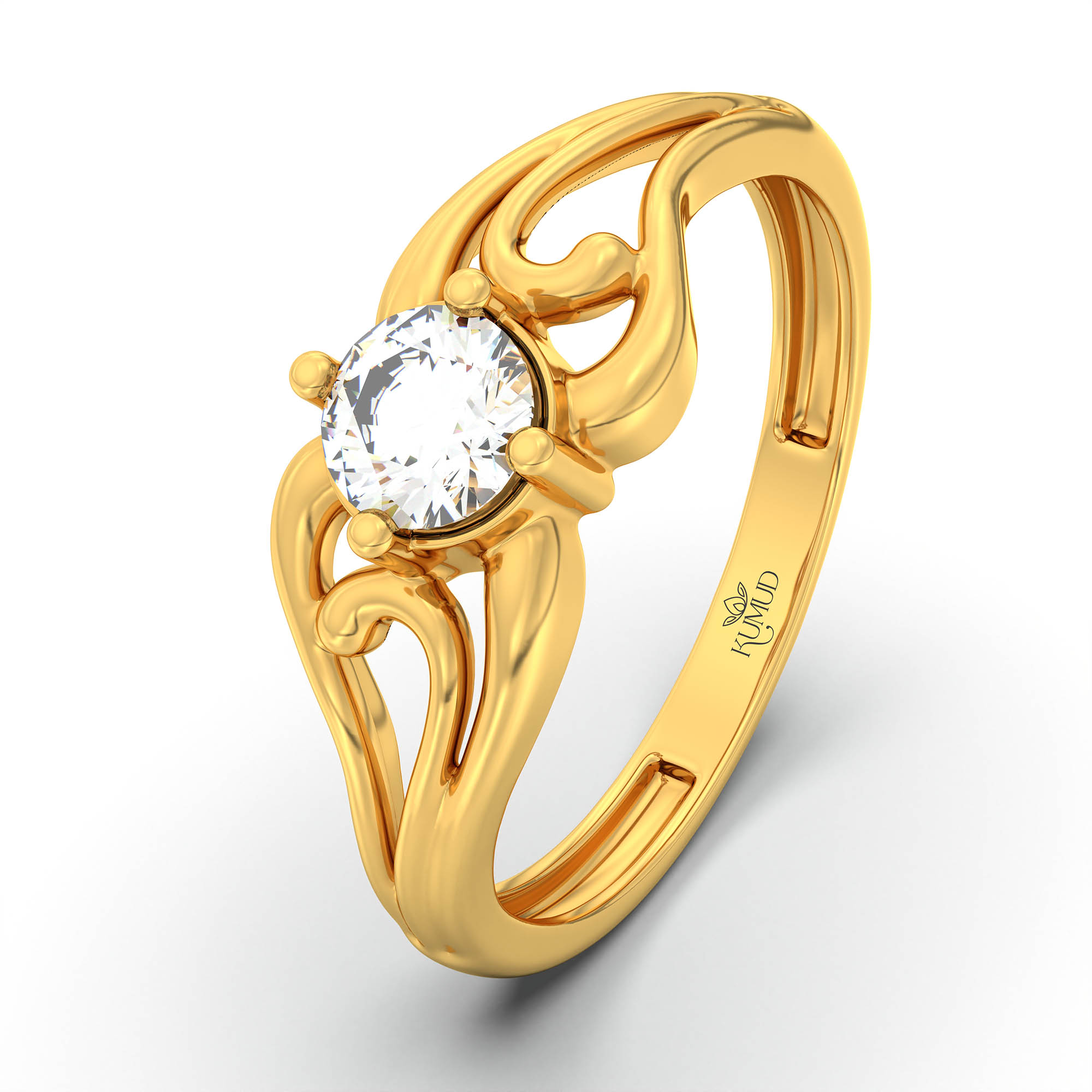Lab-Grown Diamond Solitaire Ring for Women in 22K Yellow Gold – 0.25 Ct Round, 3 g (Design K11-14-APGAA) thumbnail