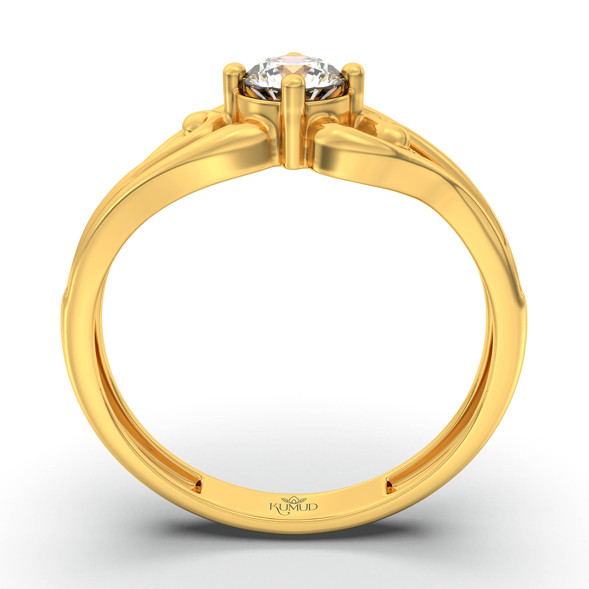 Lab-Grown Diamond Solitaire Ring for Women in 22K Yellow Gold – 0.25 Ct Round, 3 g (Design K11-14-APGAA) thumbnail