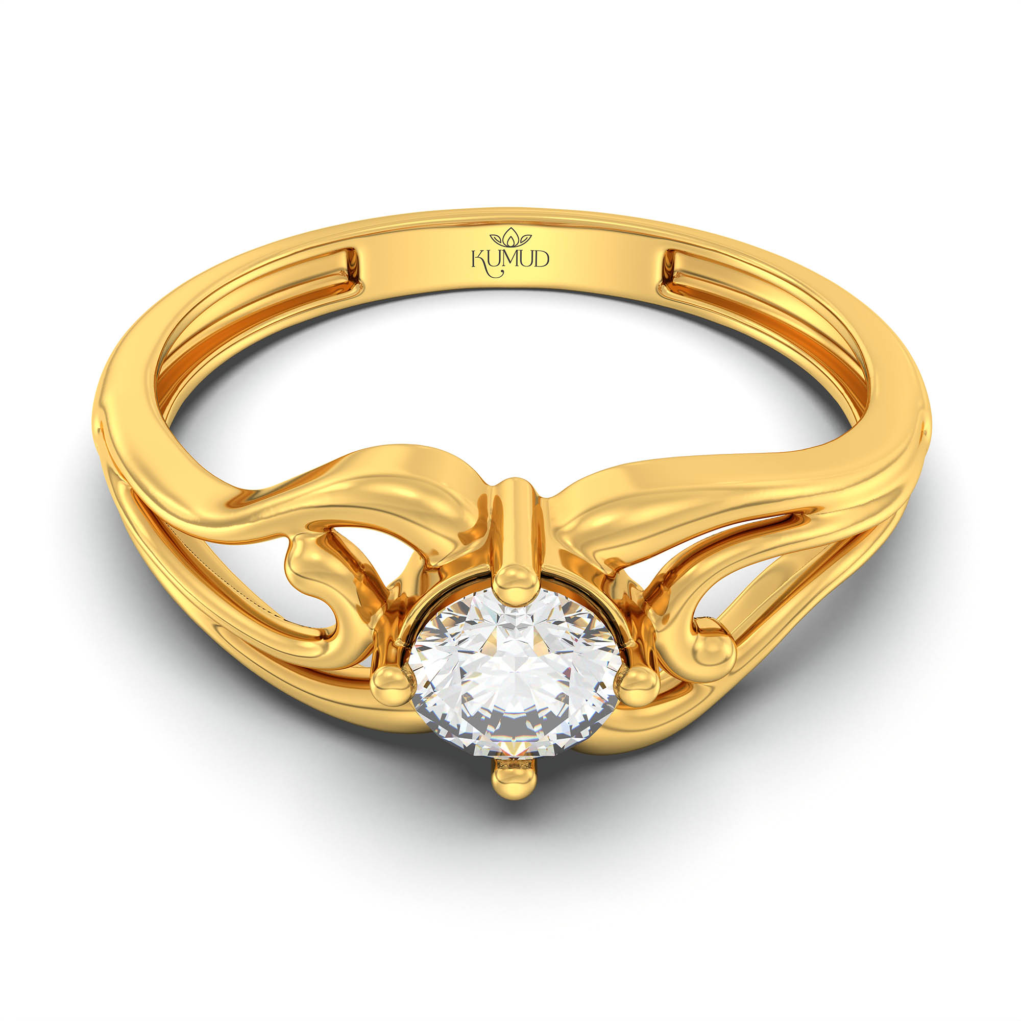 Lab-Grown Diamond Solitaire Ring for Women in 22K Yellow Gold – 0.25 Ct Round, 3 g (Design K11-14-APGAA) thumbnail