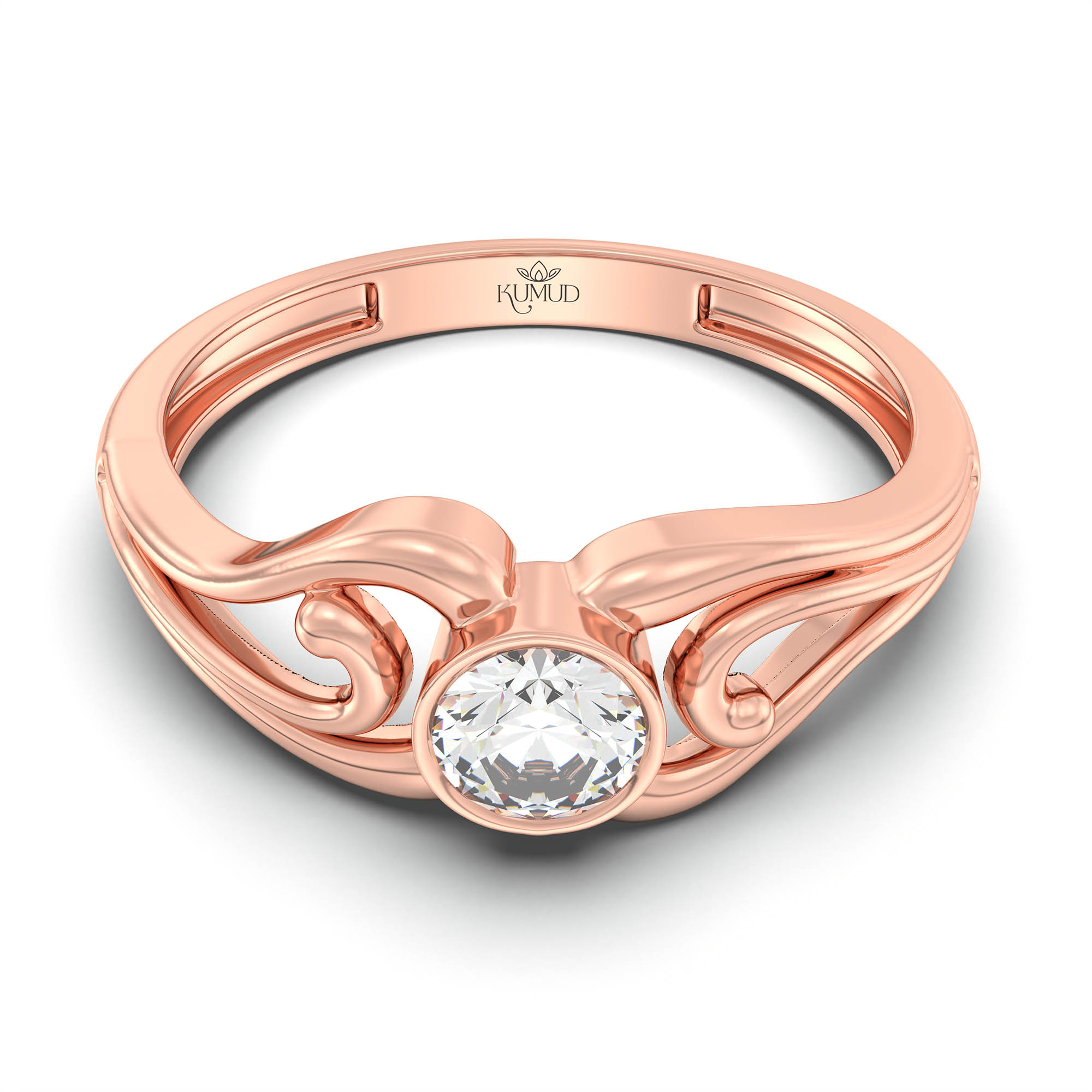Lab-Grown Diamond Solitaire Ring for Women in 18K Rose Gold – 0.25 Ct Round, 3 g (Design K11-14-BBZAA) thumbnail