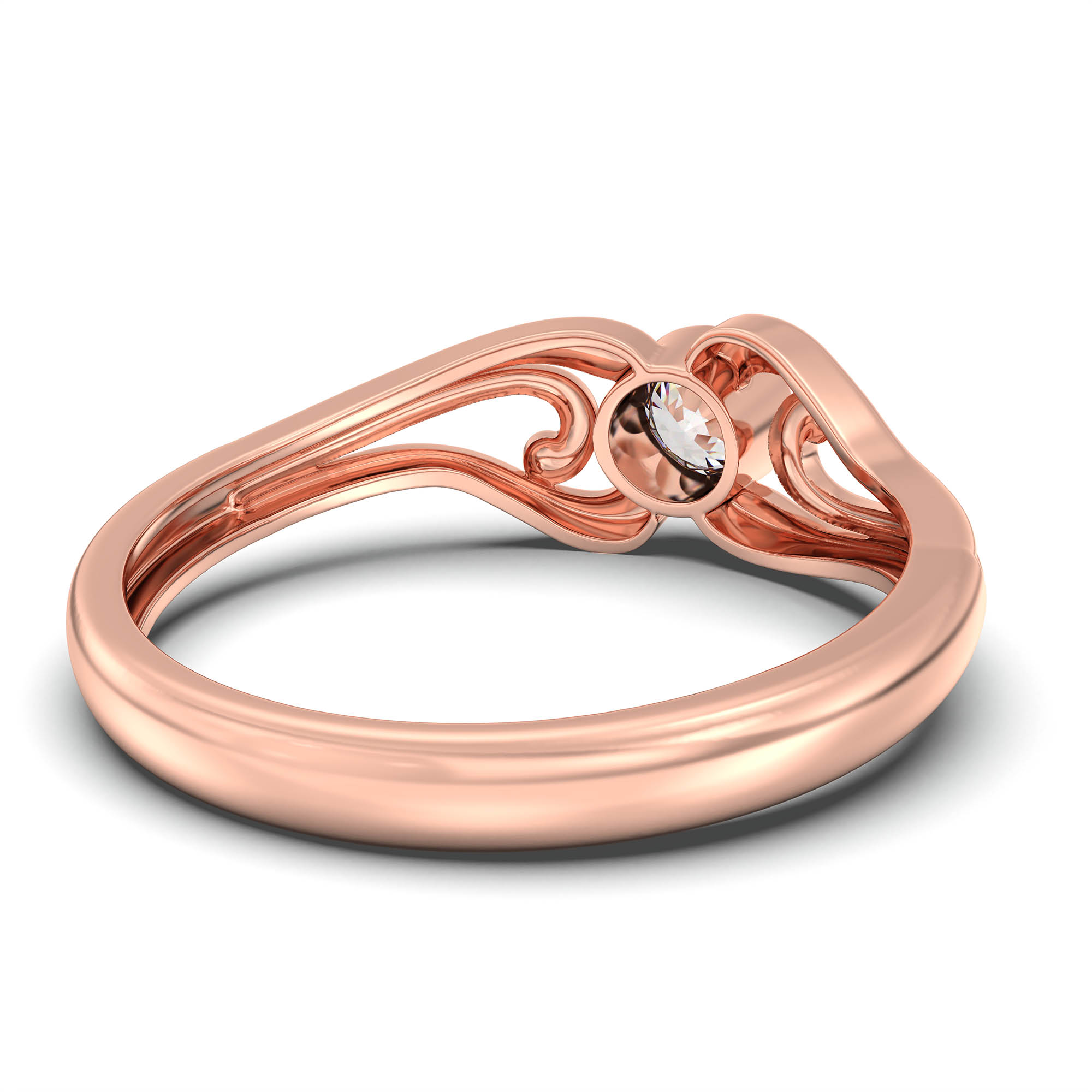Lab-Grown Diamond Solitaire Ring for Women in 18K Rose Gold – 0.25 Ct Round, 3 g (Design K11-14-BBZAA) thumbnail