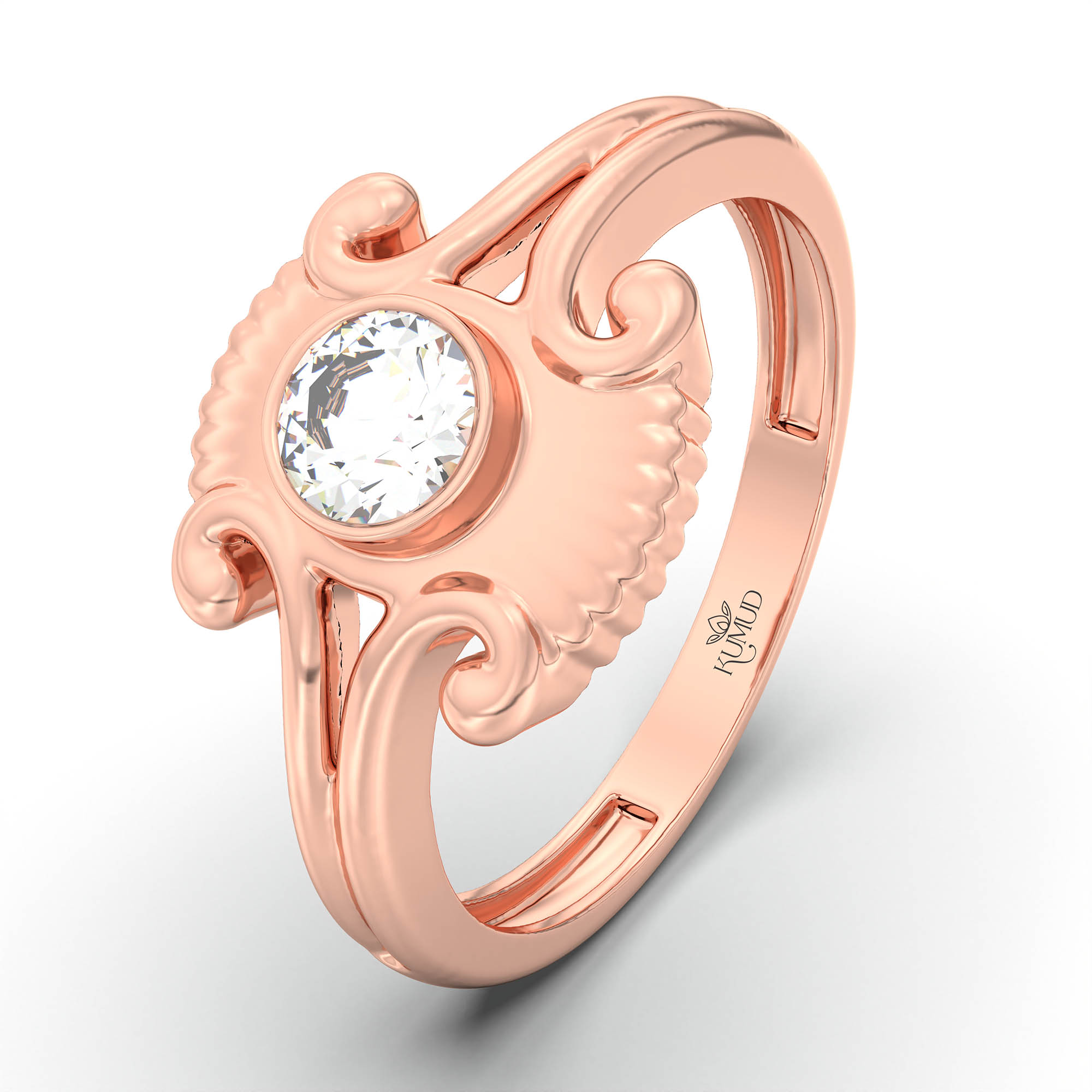 Lab-Grown Diamond Solitaire Ring for Women in 18K Rose Gold – 0.25 Ct Round, 3 g (Design K11-15-BBZAA) thumbnail