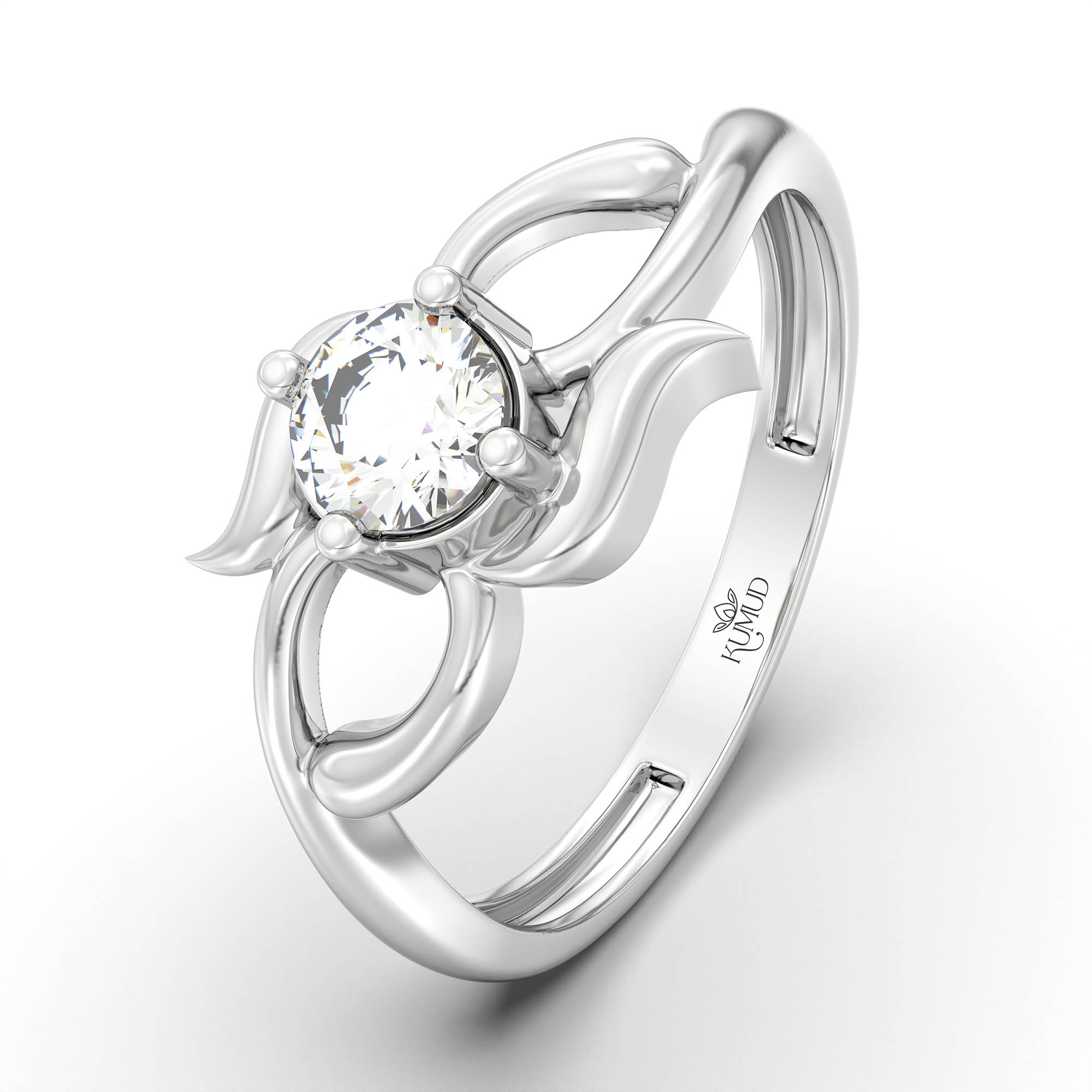 Lab-Grown Diamond Solitaire Ring for Women in 18K White Gold – 0.25 Ct Round, 3 g (Design K11-16-APGAA) thumbnail