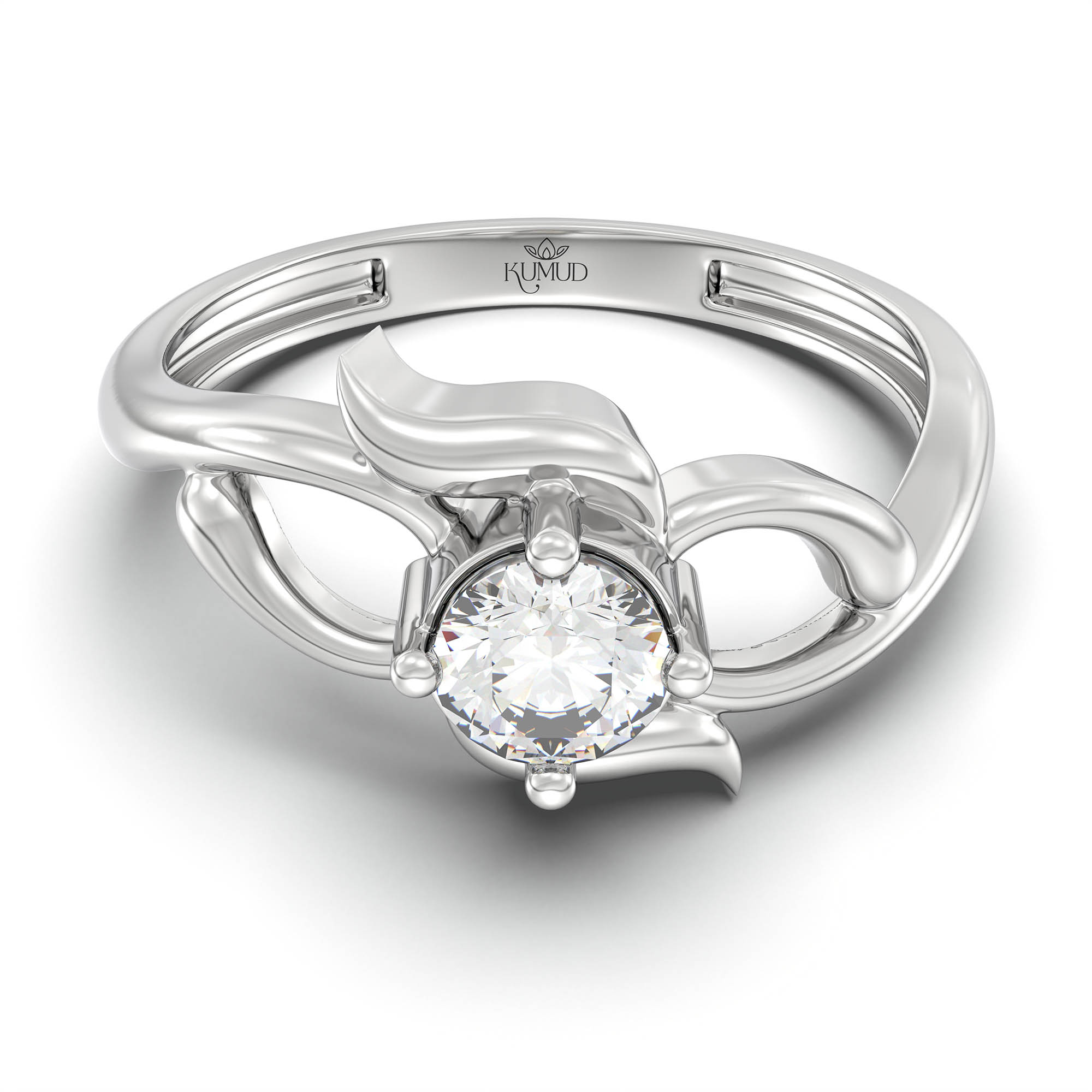 Lab-Grown Diamond Solitaire Ring for Women in 18K White Gold – 0.25 Ct Round, 3 g (Design K11-16-APGAA) thumbnail