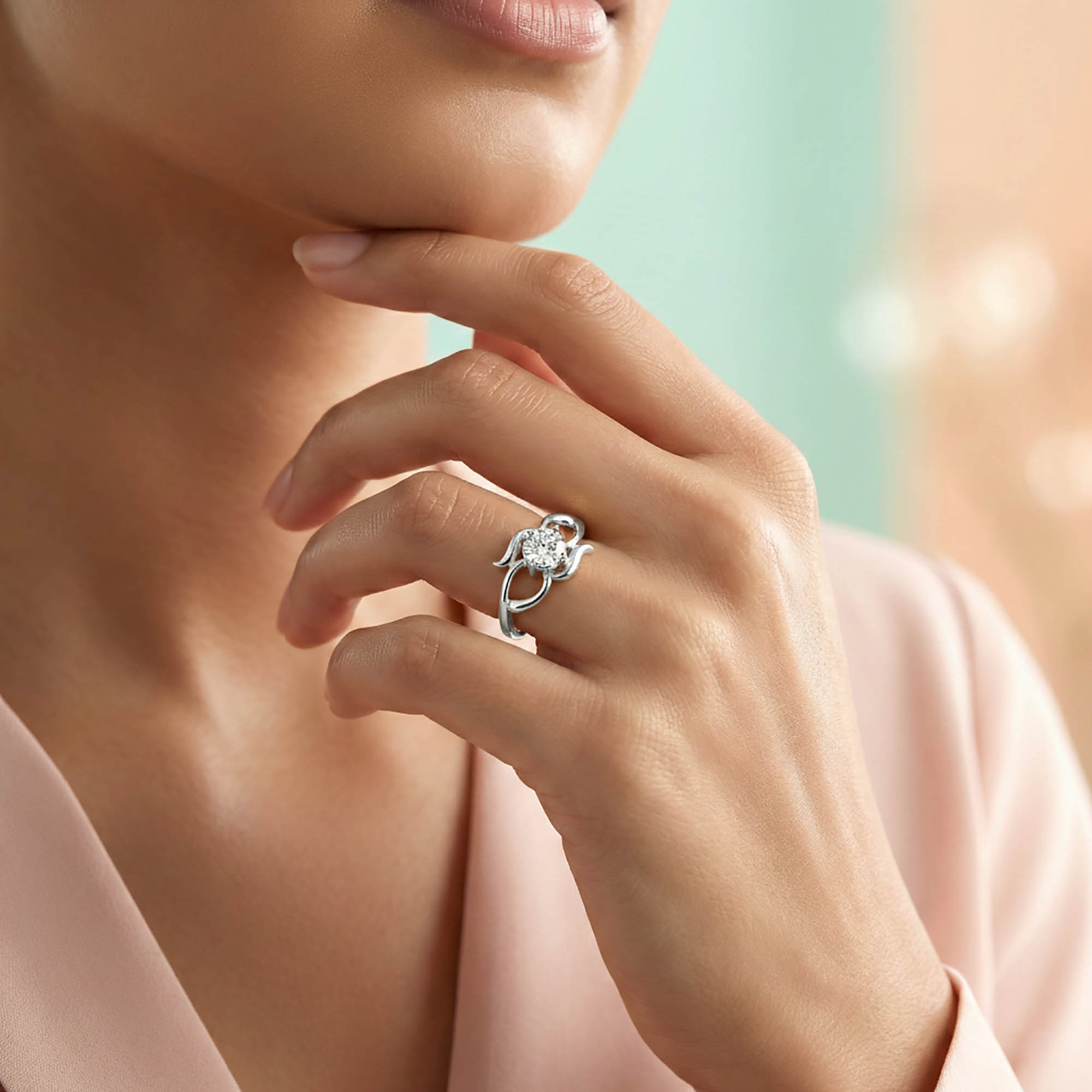 Lab-Grown Diamond Solitaire Ring for Women in 18K White Gold – 0.25 Ct Round, 3 g (Design K11-16-APGAA) thumbnail