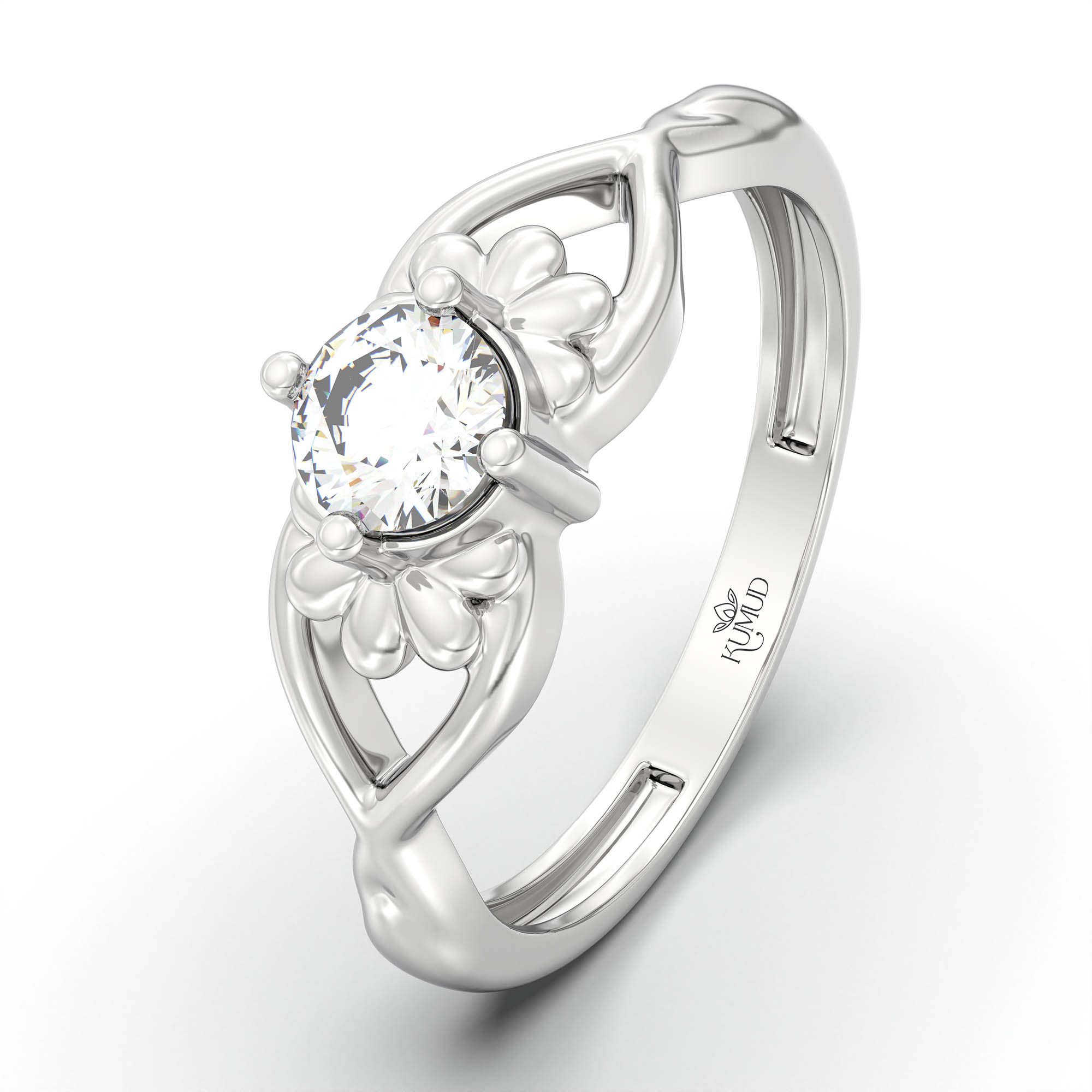 Lab-Grown Diamond Solitaire Ring for Women in 18K White Gold – 0.25 Ct Round, 3 g (Design K11-17-APGAA) thumbnail