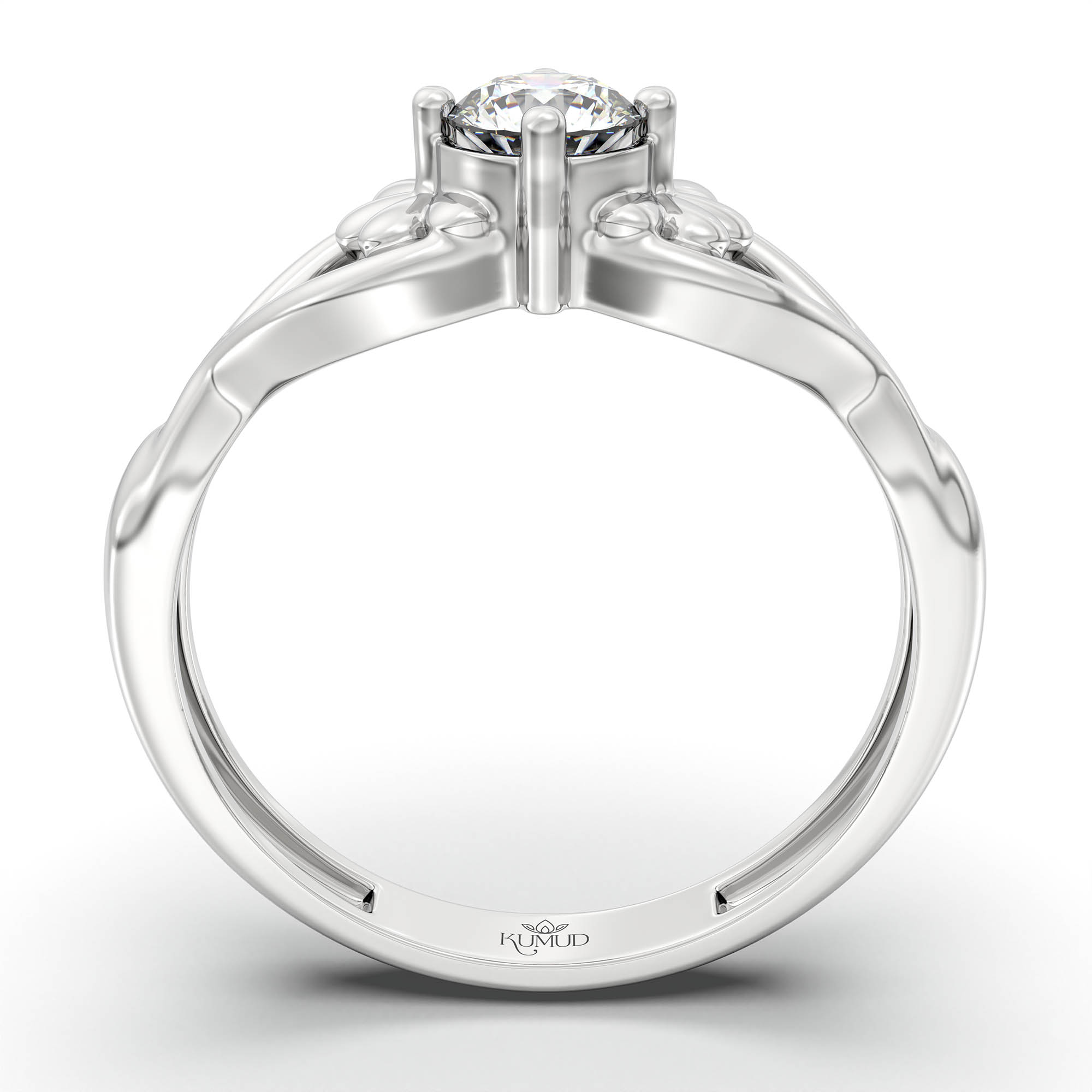 Lab-Grown Diamond Solitaire Ring for Women in 18K White Gold – 0.25 Ct Round, 3 g (Design K11-17-APGAA) thumbnail