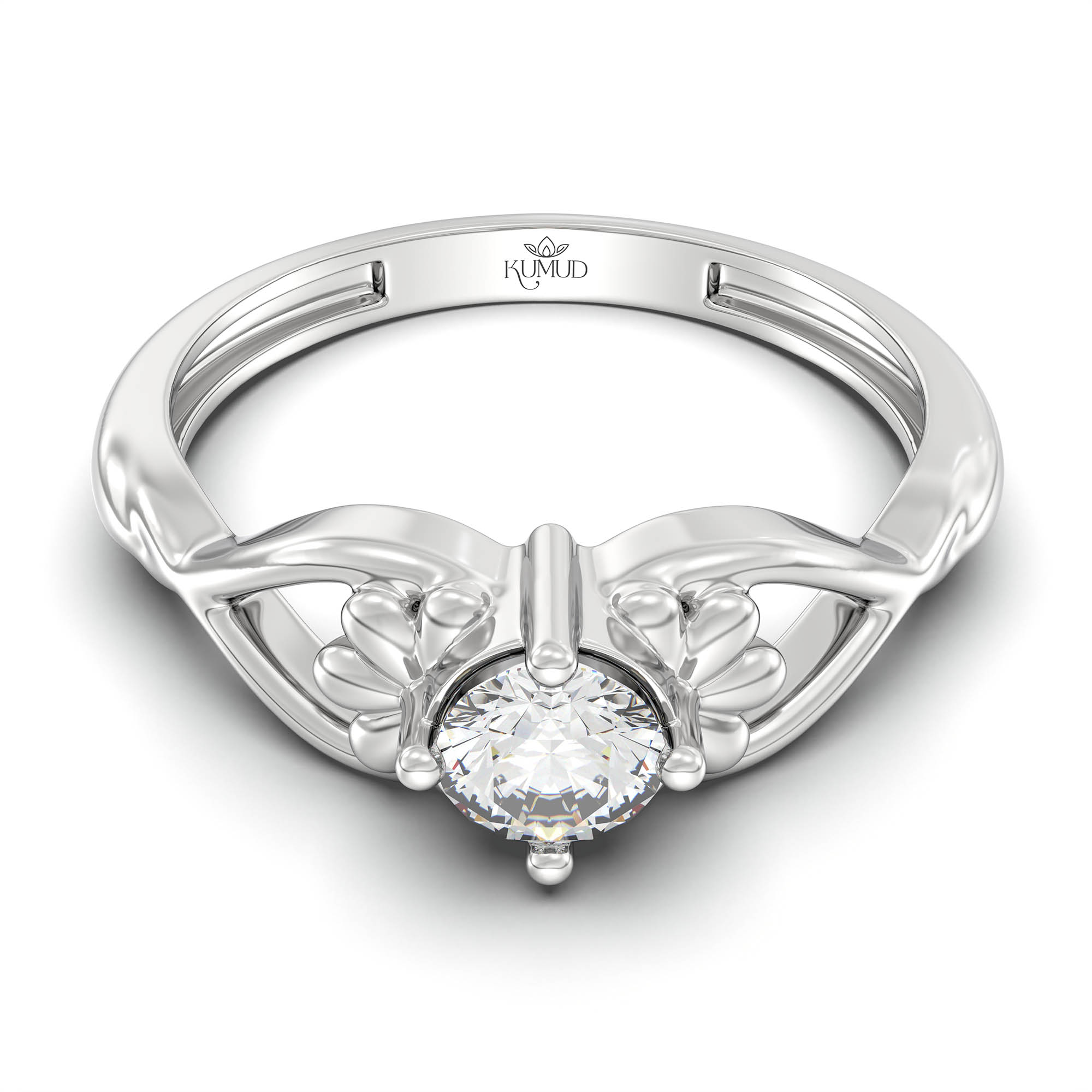 Lab-Grown Diamond Solitaire Ring for Women in 18K White Gold – 0.25 Ct Round, 3 g (Design K11-17-APGAA) thumbnail
