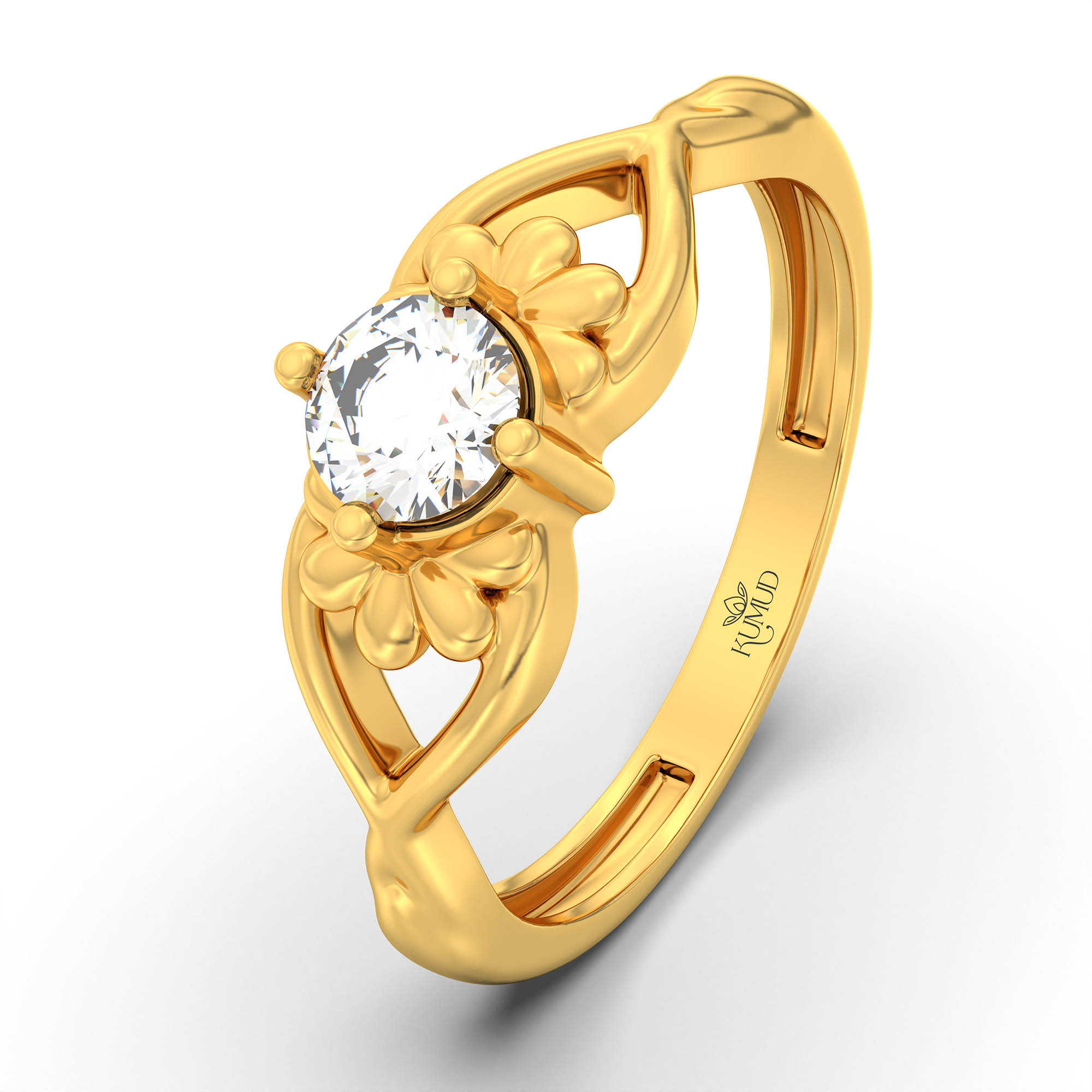 Lab-Grown Diamond Solitaire Ring for Women in 22K Yellow Gold – 0.25 Ct Round, 3 g (Design K11-17-APGAA) thumbnail