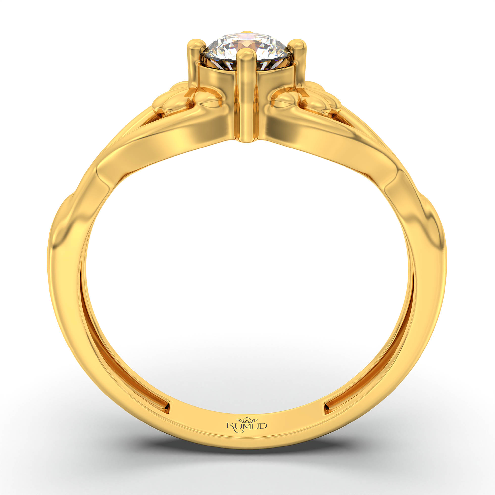 Lab-Grown Diamond Solitaire Ring for Women in 22K Yellow Gold – 0.25 Ct Round, 3 g (Design K11-17-APGAA) thumbnail