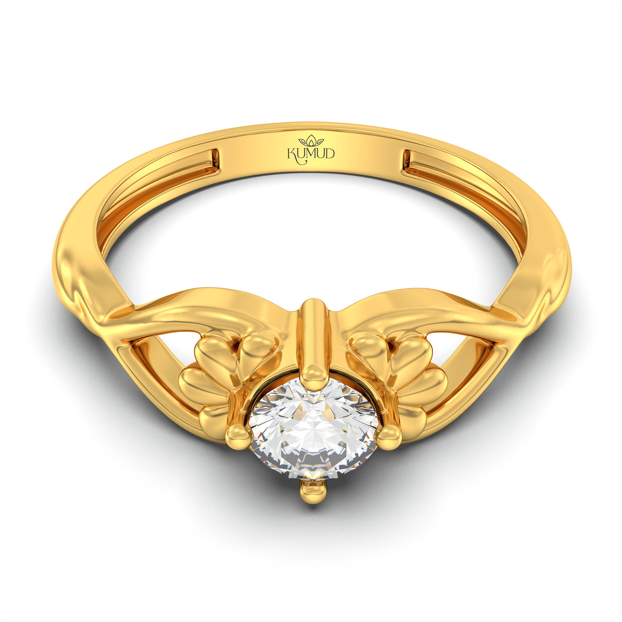 Lab-Grown Diamond Solitaire Ring for Women in 22K Yellow Gold – 0.25 Ct Round, 3 g (Design K11-17-APGAA) thumbnail