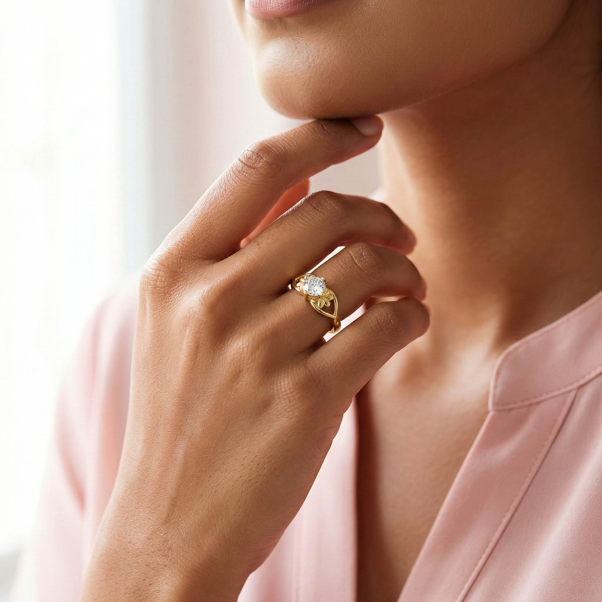 Lab-Grown Diamond Solitaire Ring for Women in 22K Yellow Gold – 0.25 Ct Round, 3 g (Design K11-17-APGAA) thumbnail