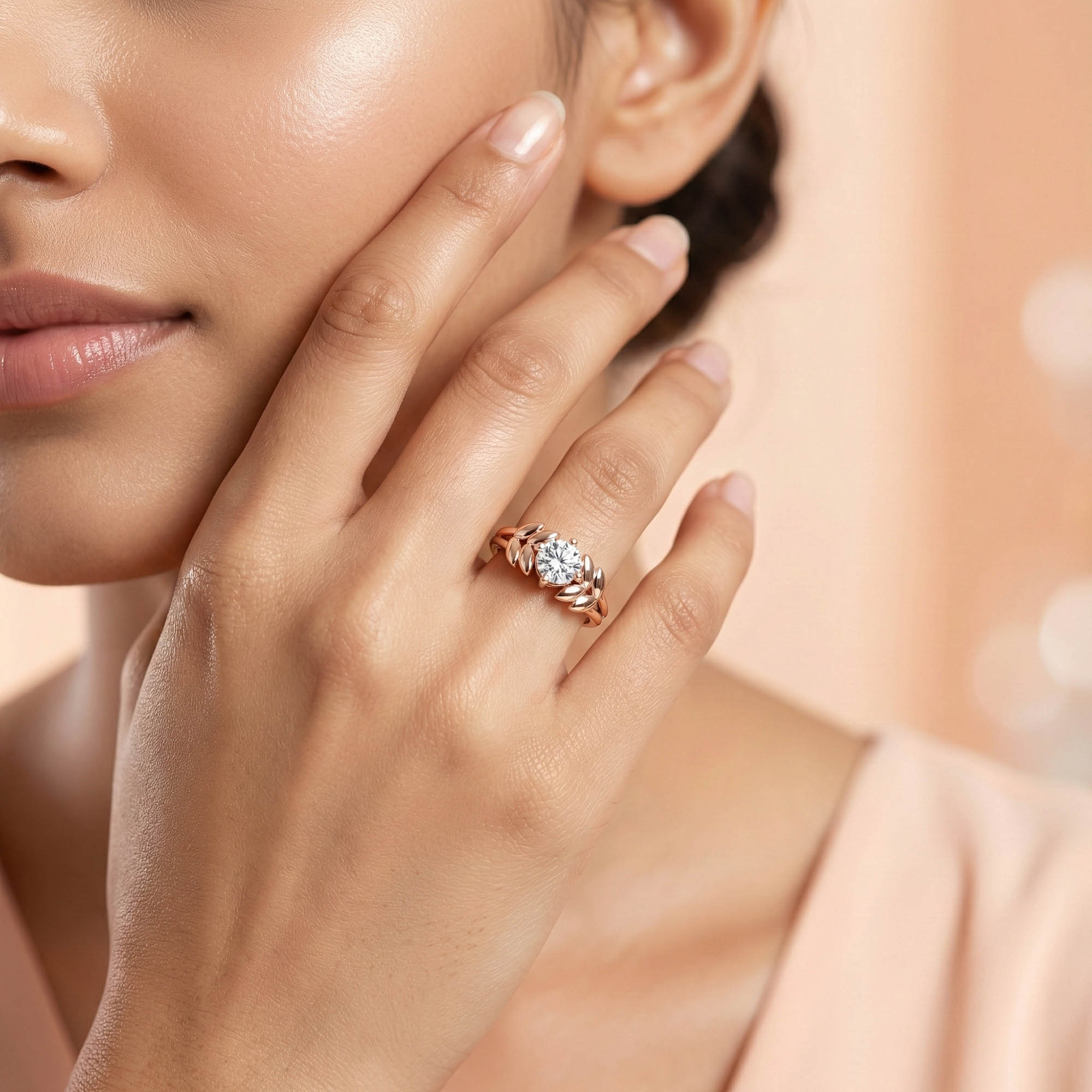 Lab-Grown Diamond Solitaire Ring for Women in 18K Rose Gold – 0.25 Ct Round, 3 g (Design K11-18-APGAA) thumbnail