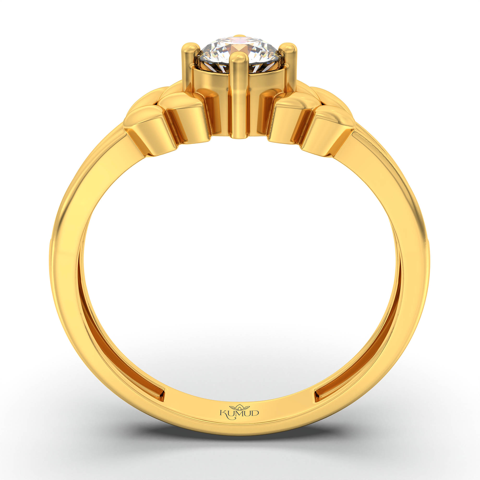 Lab-Grown Diamond Solitaire Ring for Women in 22K Yellow Gold – 0.25 Ct Round, 3 g (Design K11-18-APGAA) thumbnail