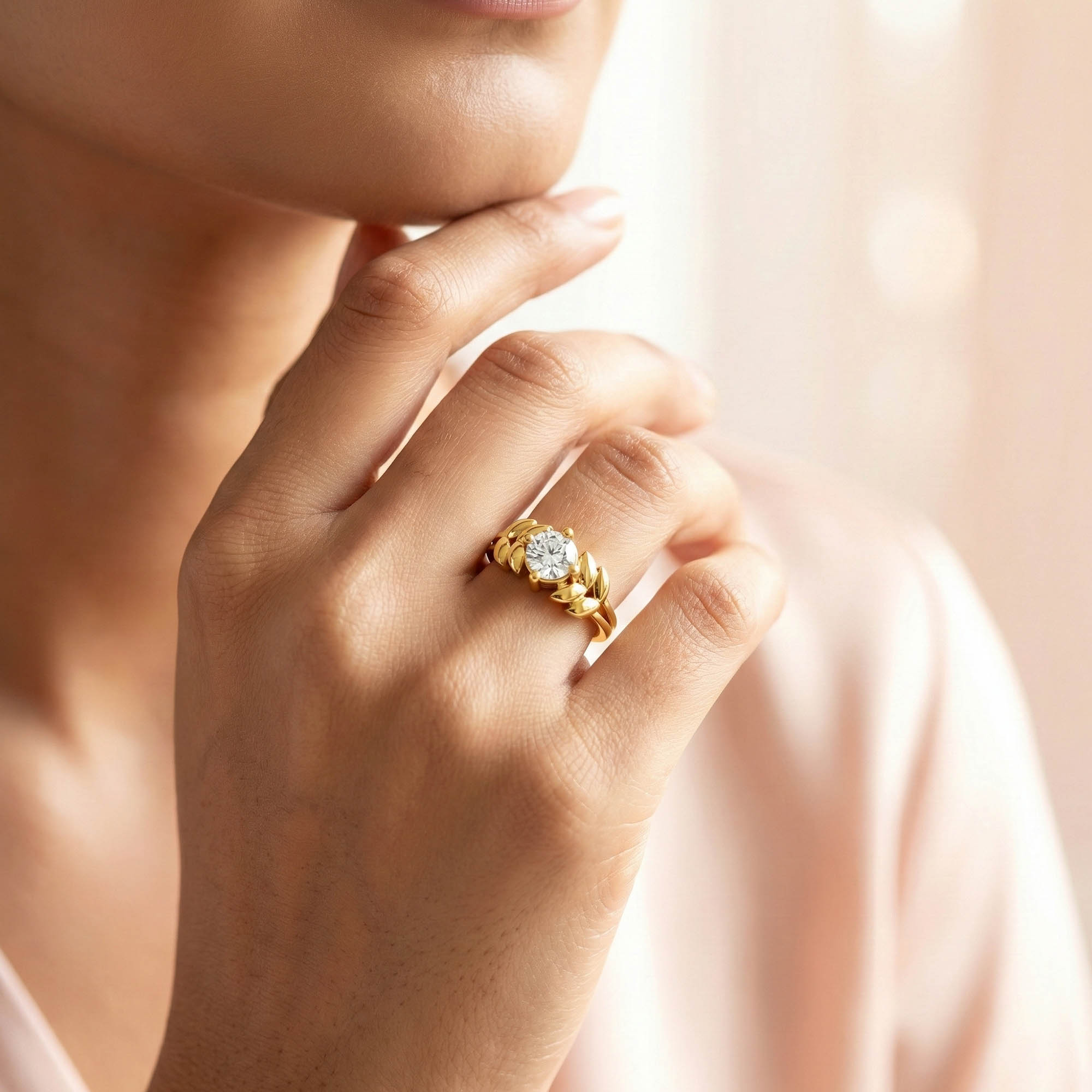 Lab-Grown Diamond Solitaire Ring for Women in 22K Yellow Gold – 0.25 Ct Round, 3 g (Design K11-18-APGAA) thumbnail
