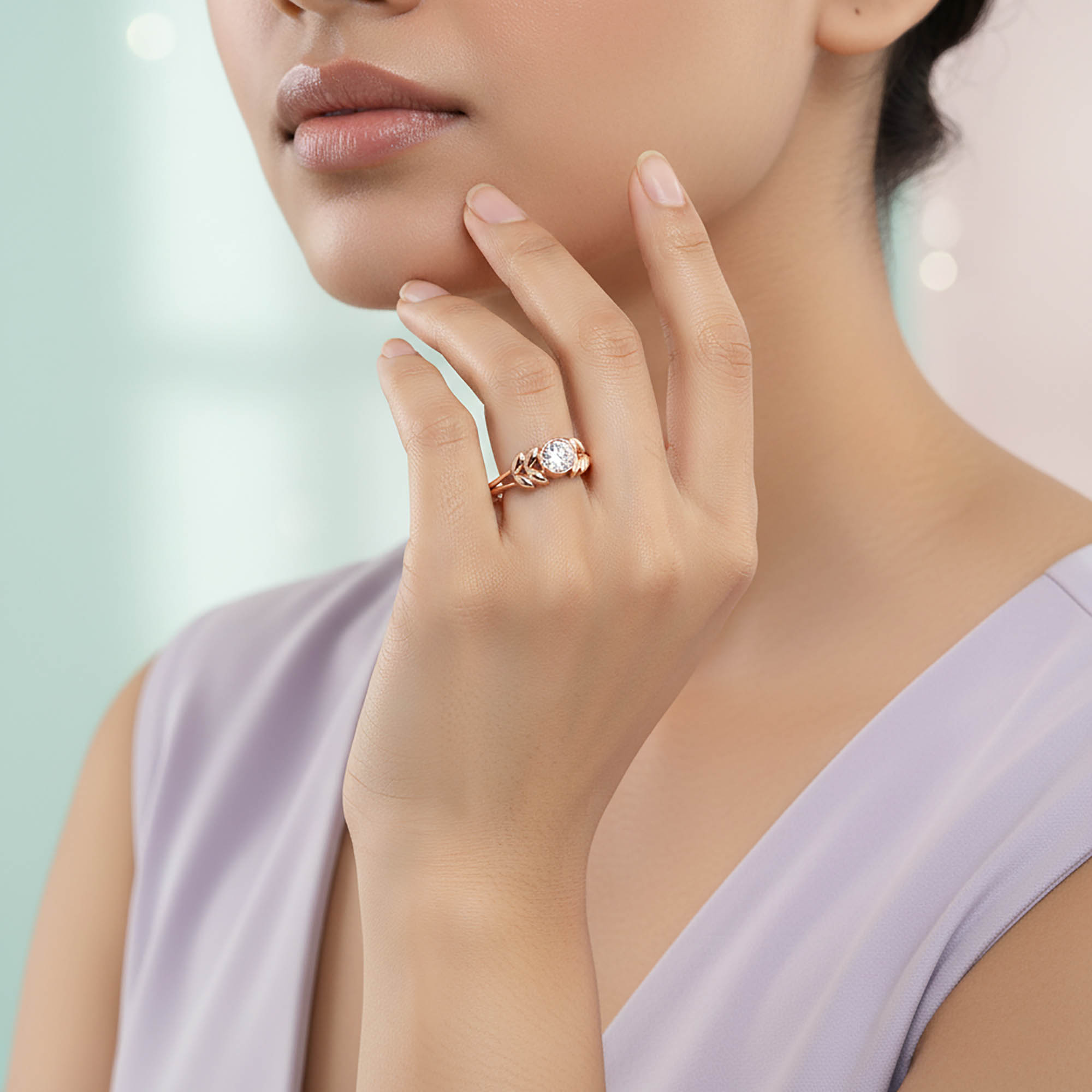Lab-Grown Diamond Solitaire Ring for Women in 18K Rose Gold – 0.25 Ct Round, 3 g (Design K11-18-BBZAA) thumbnail