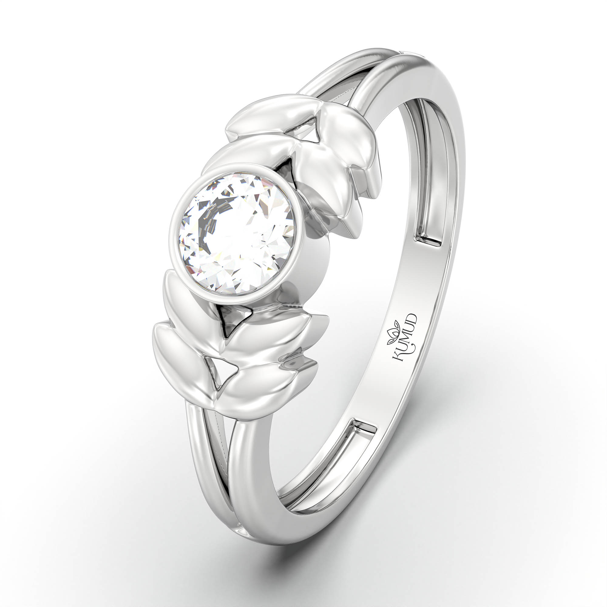 Lab-Grown Diamond Solitaire Ring for Women in 18K White Gold – 0.25 Ct Round, 3 g (Design K11-18-BBZAA) thumbnail