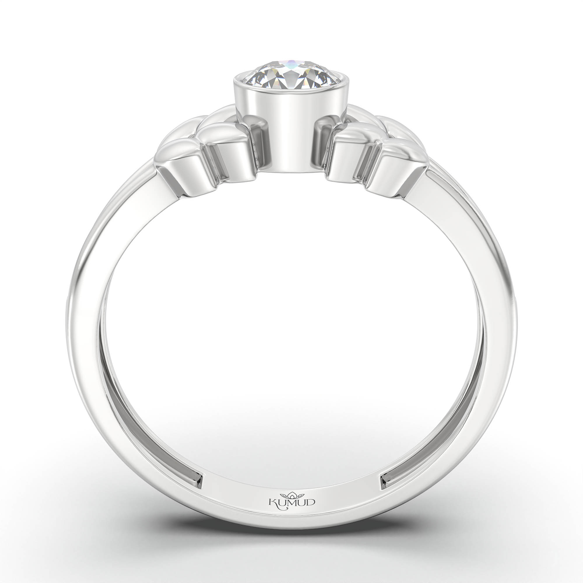 Lab-Grown Diamond Solitaire Ring for Women in 18K White Gold – 0.25 Ct Round, 3 g (Design K11-18-BBZAA) thumbnail