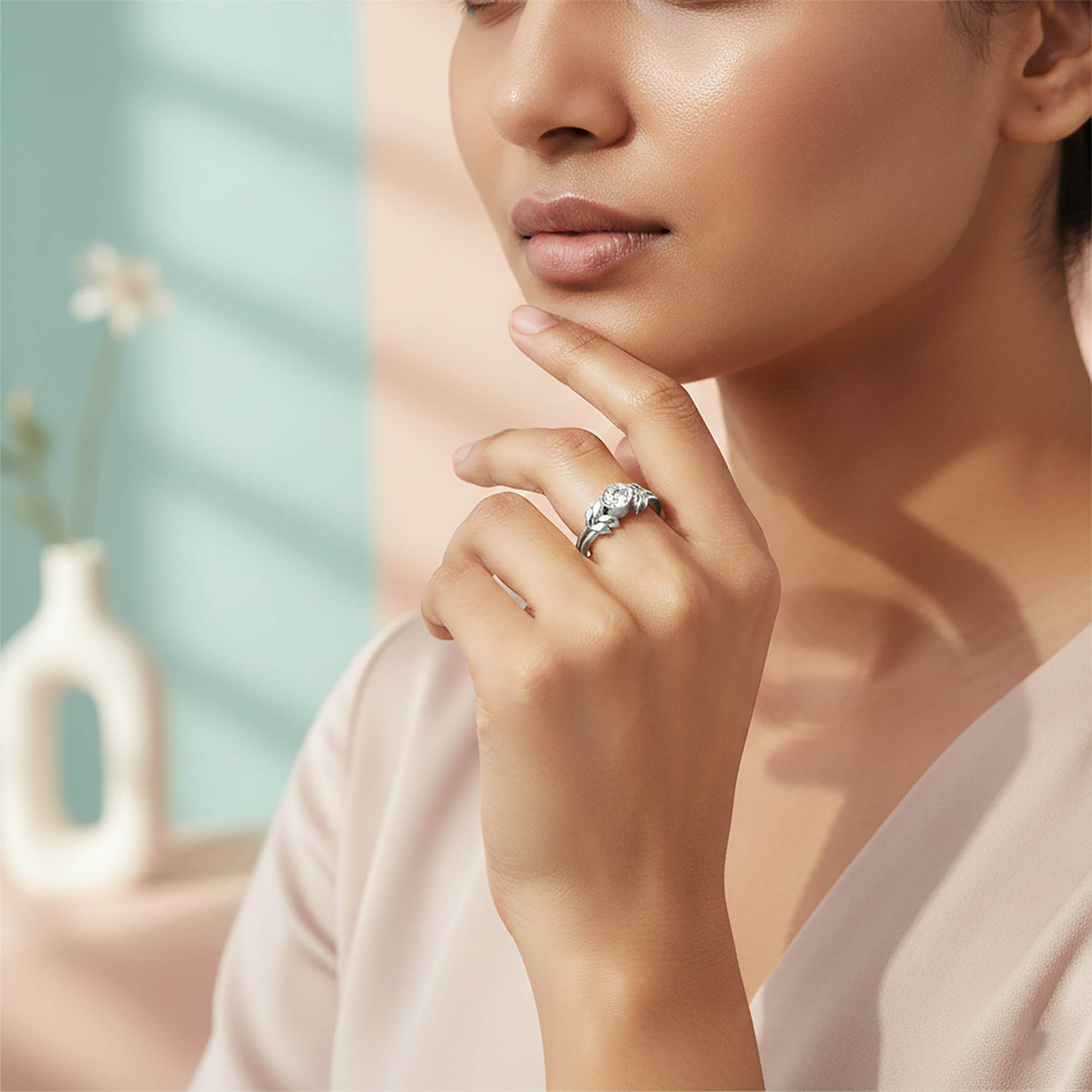 Lab-Grown Diamond Solitaire Ring for Women in 18K White Gold – 0.25 Ct Round, 3 g (Design K11-18-BBZAA) thumbnail