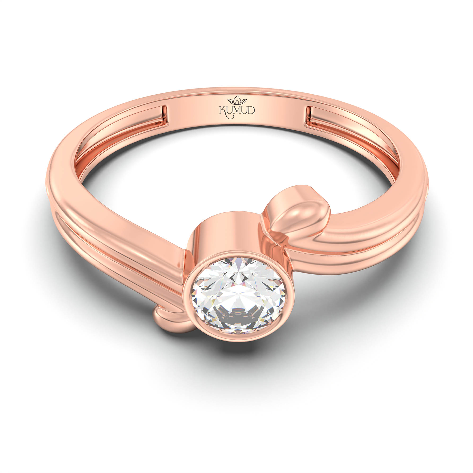 Lab-Grown Diamond Solitaire Ring for Women in 18K Rose Gold – 0.25 Ct Round, 3 g (Design K11-19-BBZAA) thumbnail