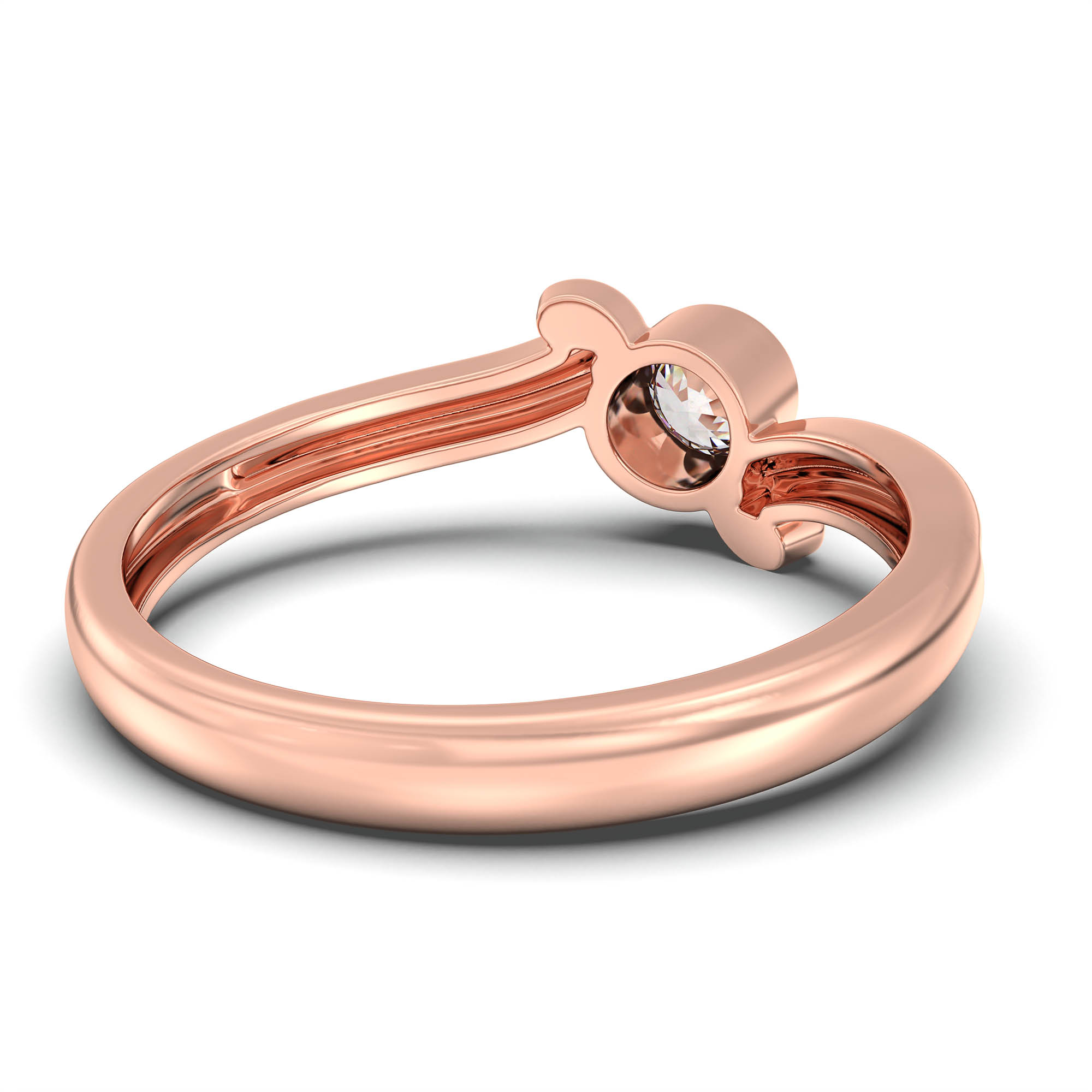 Lab-Grown Diamond Solitaire Ring for Women in 18K Rose Gold – 0.25 Ct Round, 3 g (Design K11-19-BBZAA) thumbnail