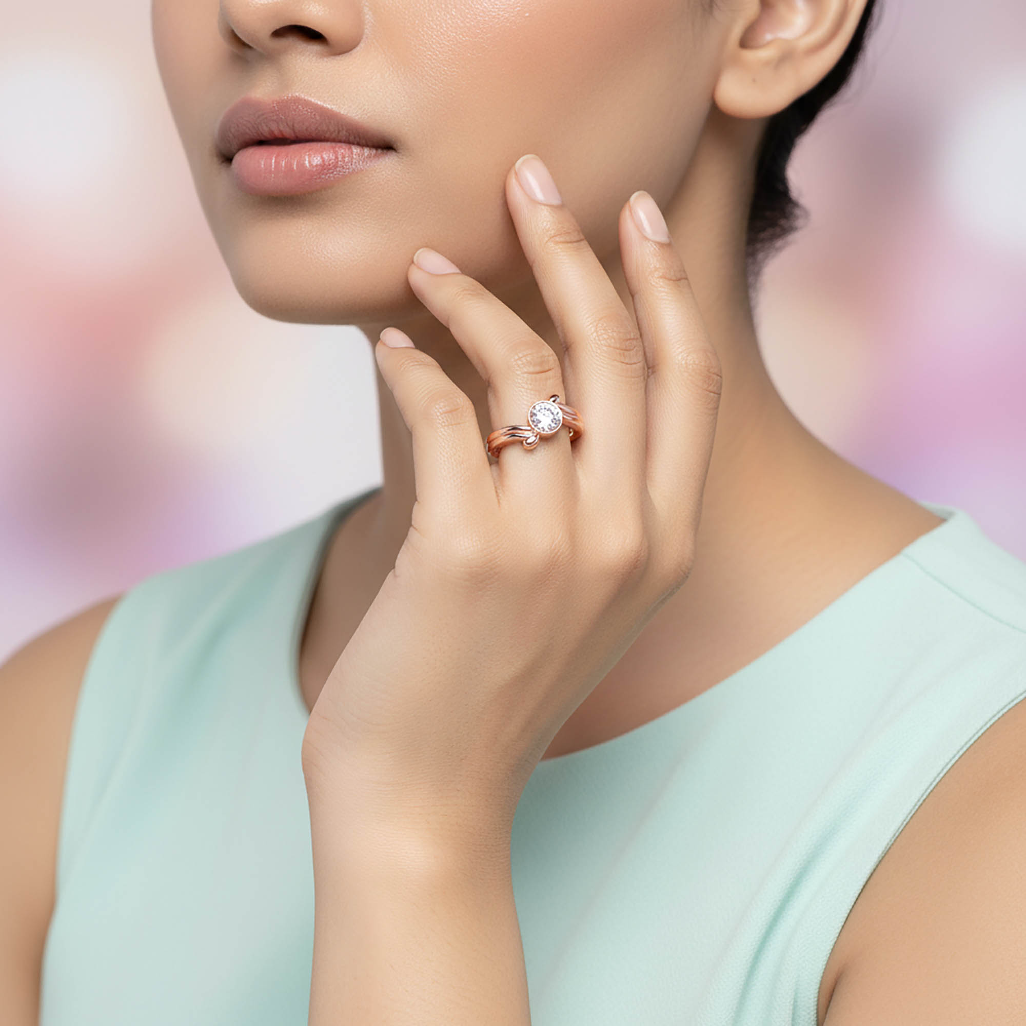 Lab-Grown Diamond Solitaire Ring for Women in 18K Rose Gold – 0.25 Ct Round, 3 g (Design K11-19-BBZAA) thumbnail