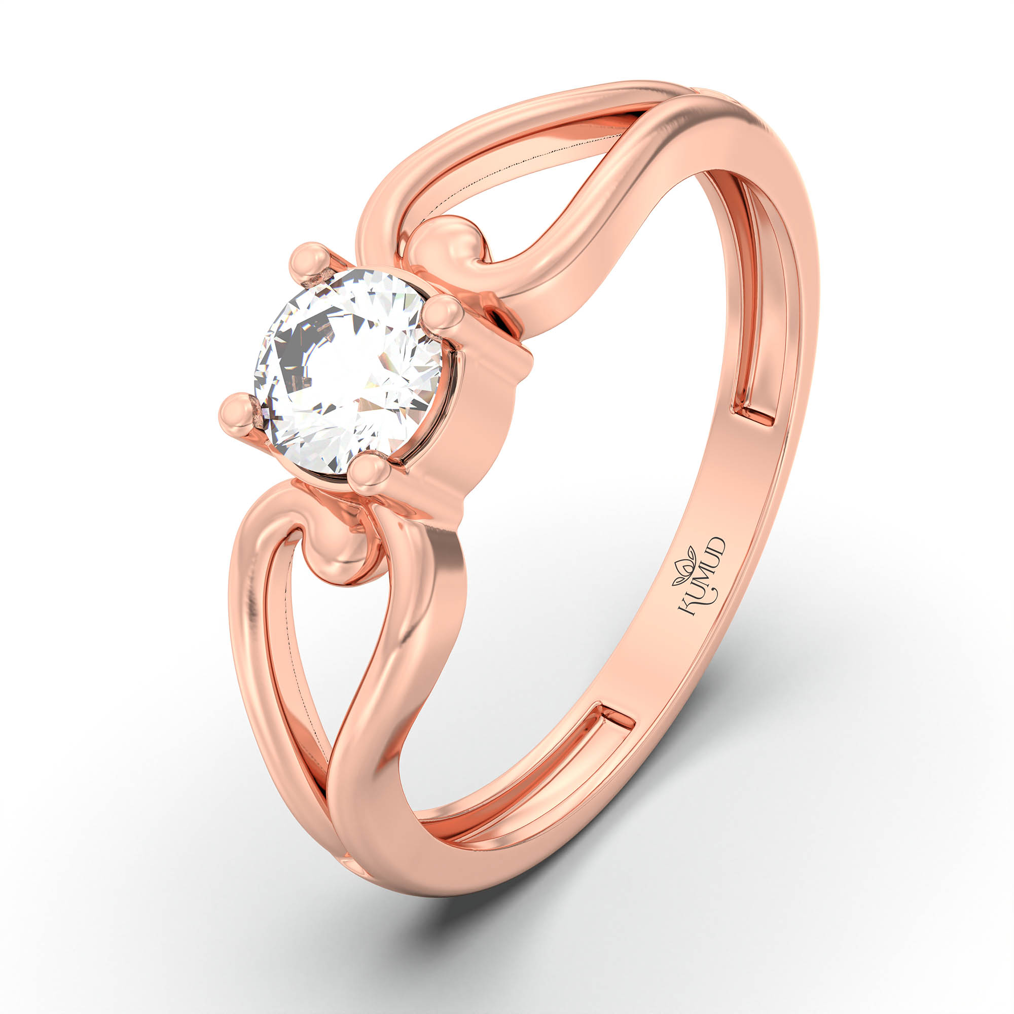 Lab-Grown Diamond Solitaire Ring for Women in 18K Rose Gold – 0.25 Ct Round, 3 g (Design K11-20-APGAA) thumbnail
