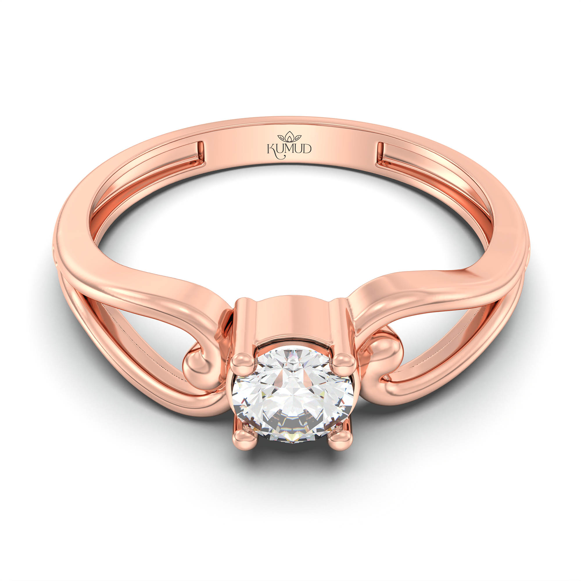 Lab-Grown Diamond Solitaire Ring for Women in 18K Rose Gold – 0.25 Ct Round, 3 g (Design K11-20-APGAA) thumbnail