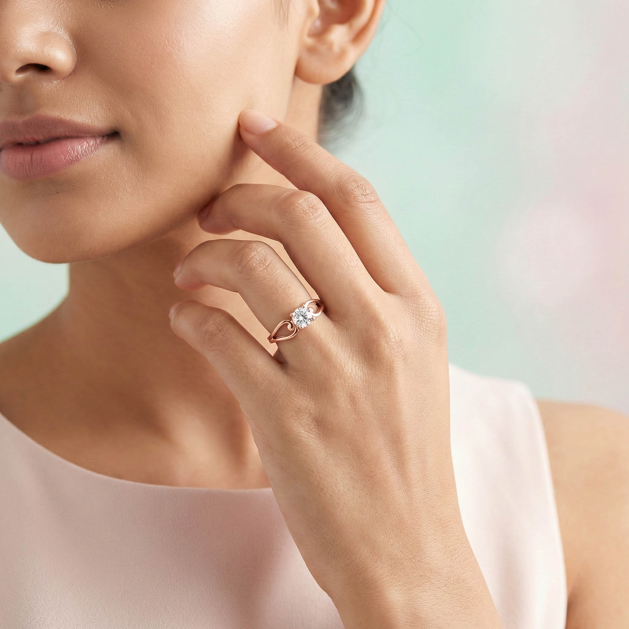 Lab-Grown Diamond Solitaire Ring for Women in 18K Rose Gold – 0.25 Ct Round, 3 g (Design K11-20-APGAA) thumbnail