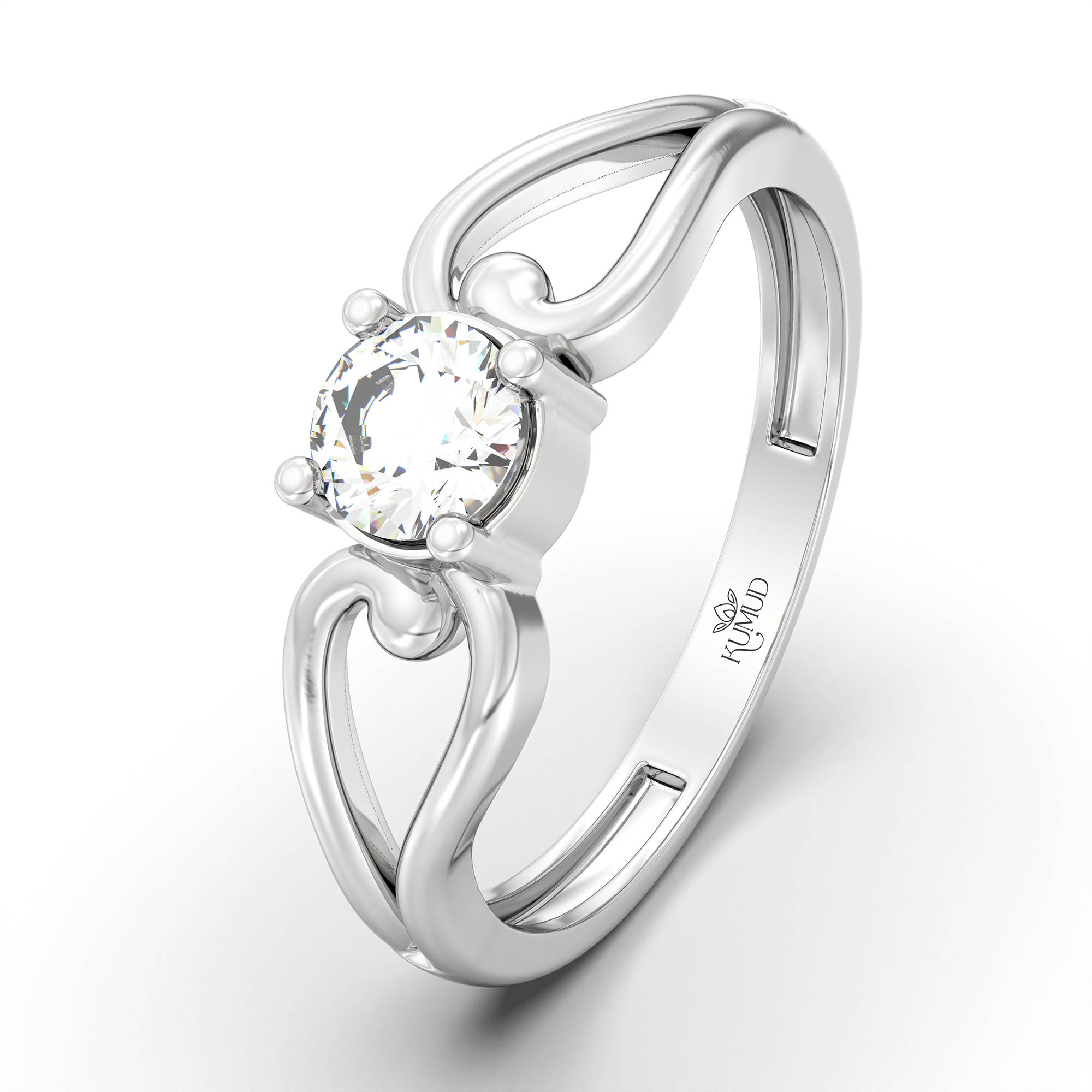 Lab-Grown Diamond Solitaire Ring for Women in 18K White Gold – 0.25 Ct Round, 3 g (Design K11-20-APGAA) thumbnail