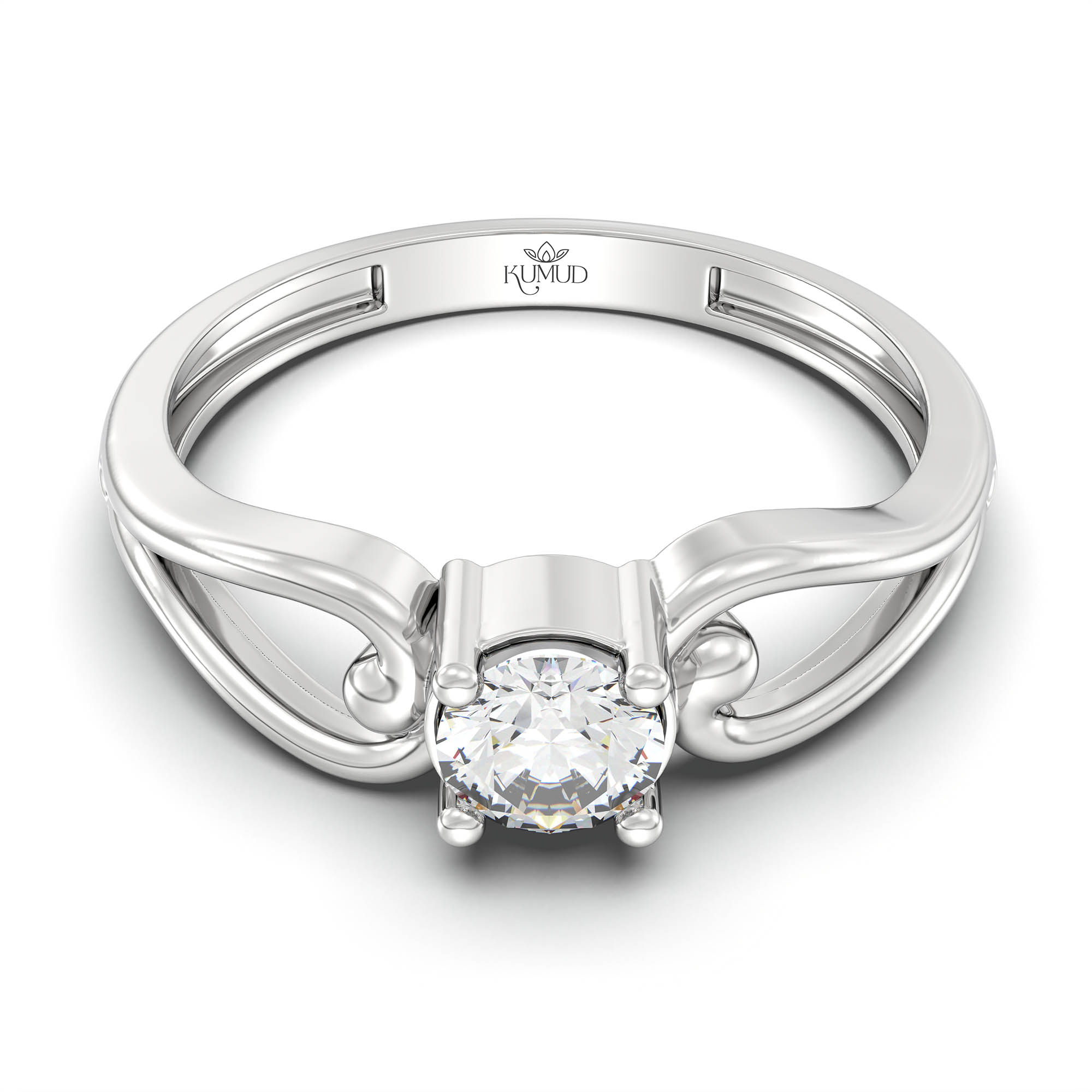 Lab-Grown Diamond Solitaire Ring for Women in 18K White Gold – 0.25 Ct Round, 3 g (Design K11-20-APGAA) thumbnail