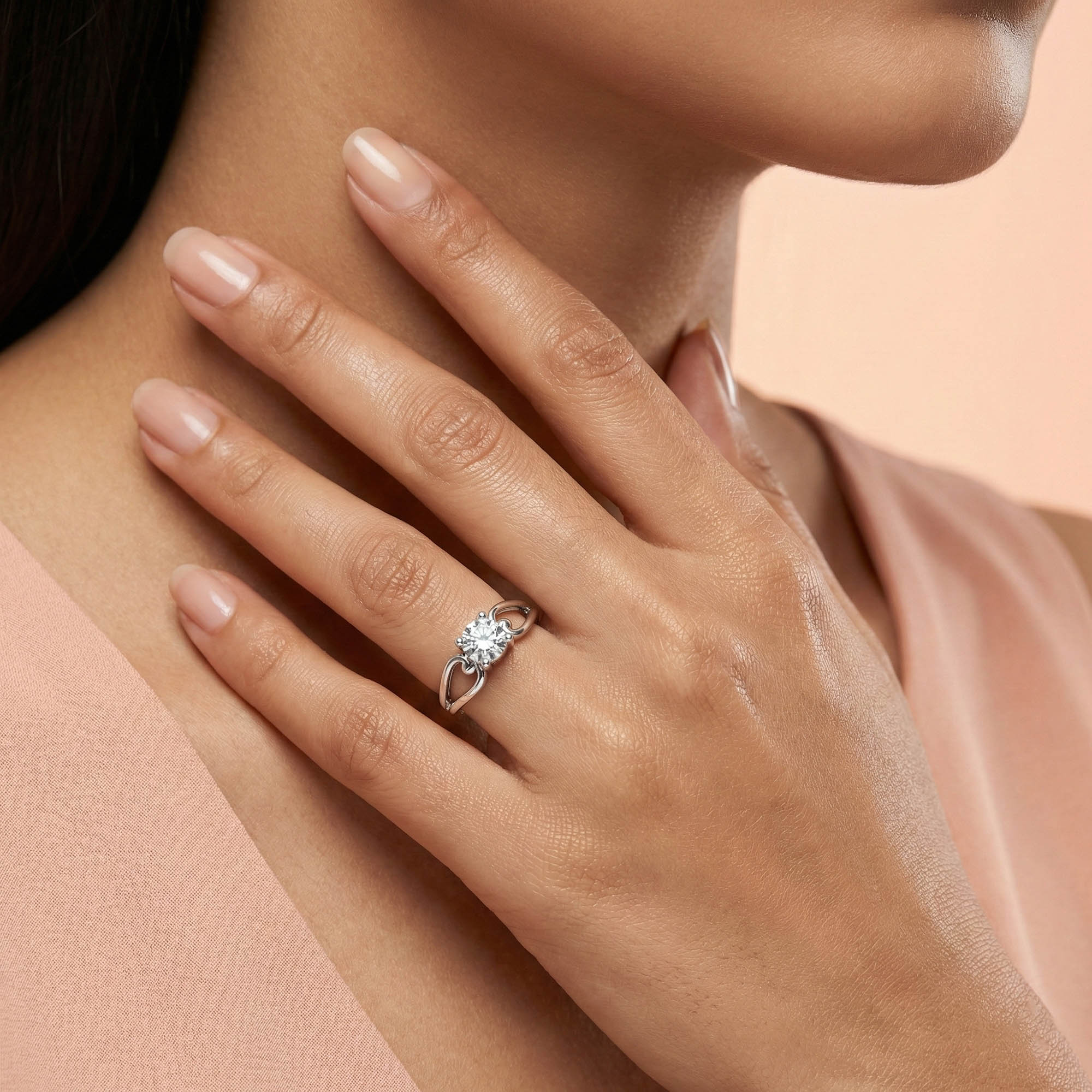 Lab-Grown Diamond Solitaire Ring for Women in 18K White Gold – 0.25 Ct Round, 3 g (Design K11-20-APGAA) thumbnail