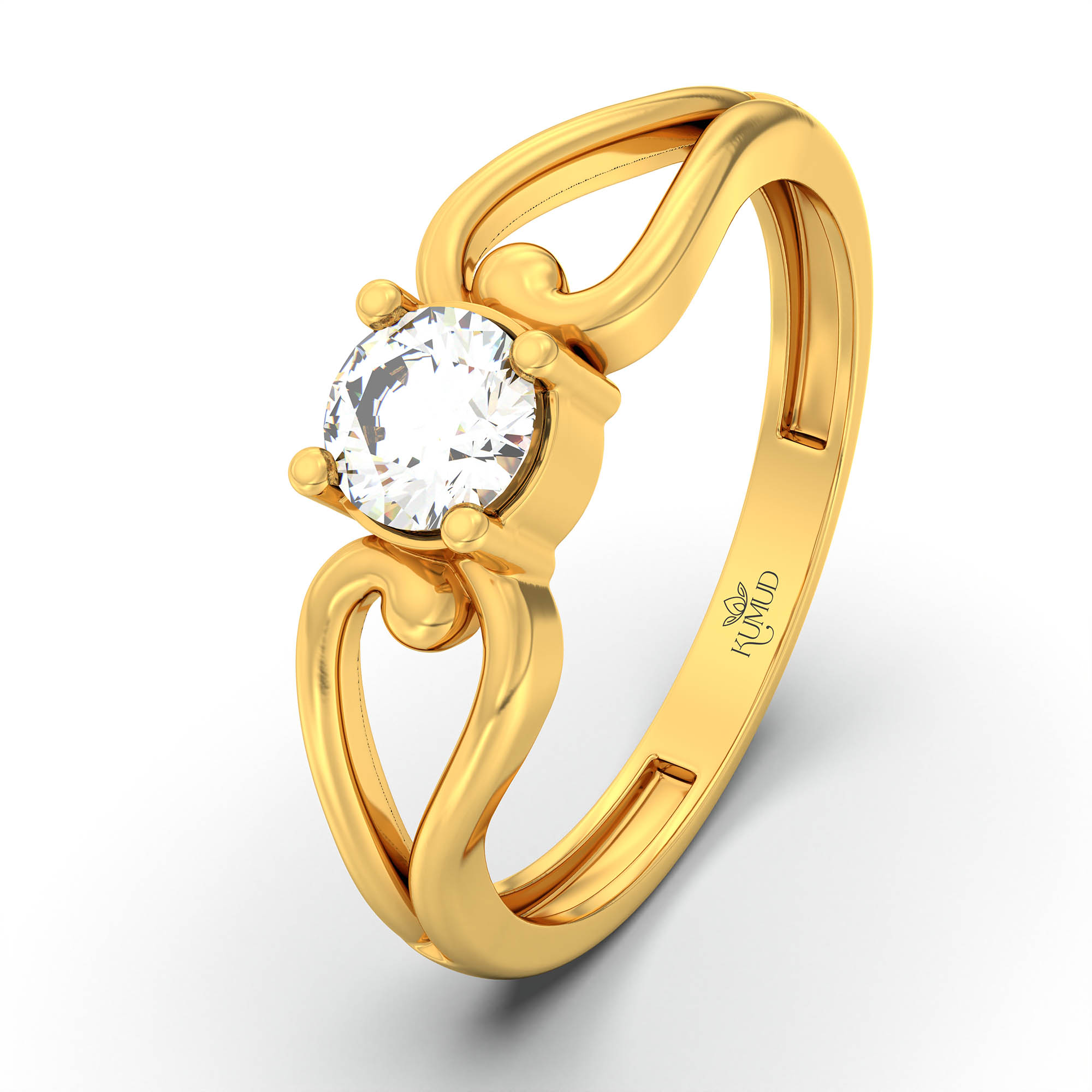 Lab-Grown Diamond Solitaire Ring for Women in 22K Yellow Gold – 0.25 Ct Round, 3 g (Design K11-20-APGAA) thumbnail