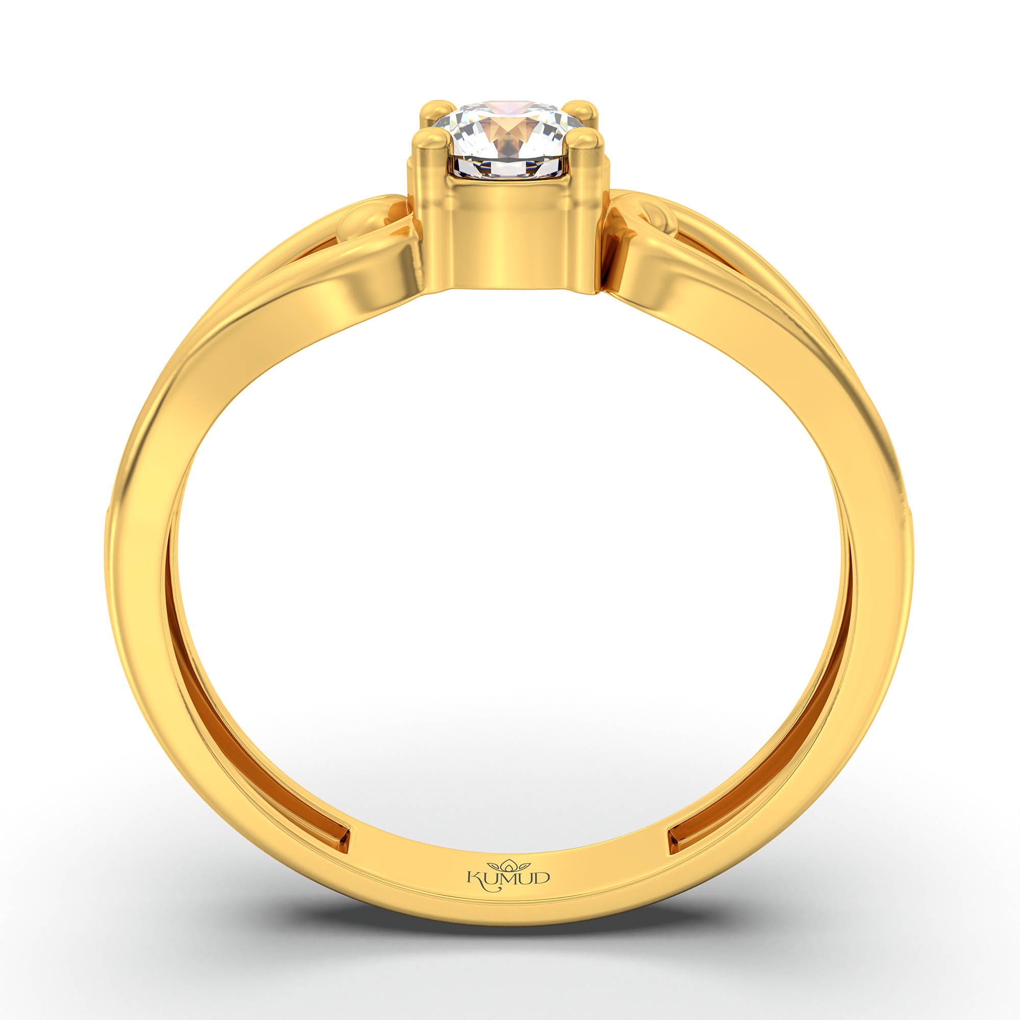 Lab-Grown Diamond Solitaire Ring for Women in 22K Yellow Gold – 0.25 Ct Round, 3 g (Design K11-20-APGAA) thumbnail