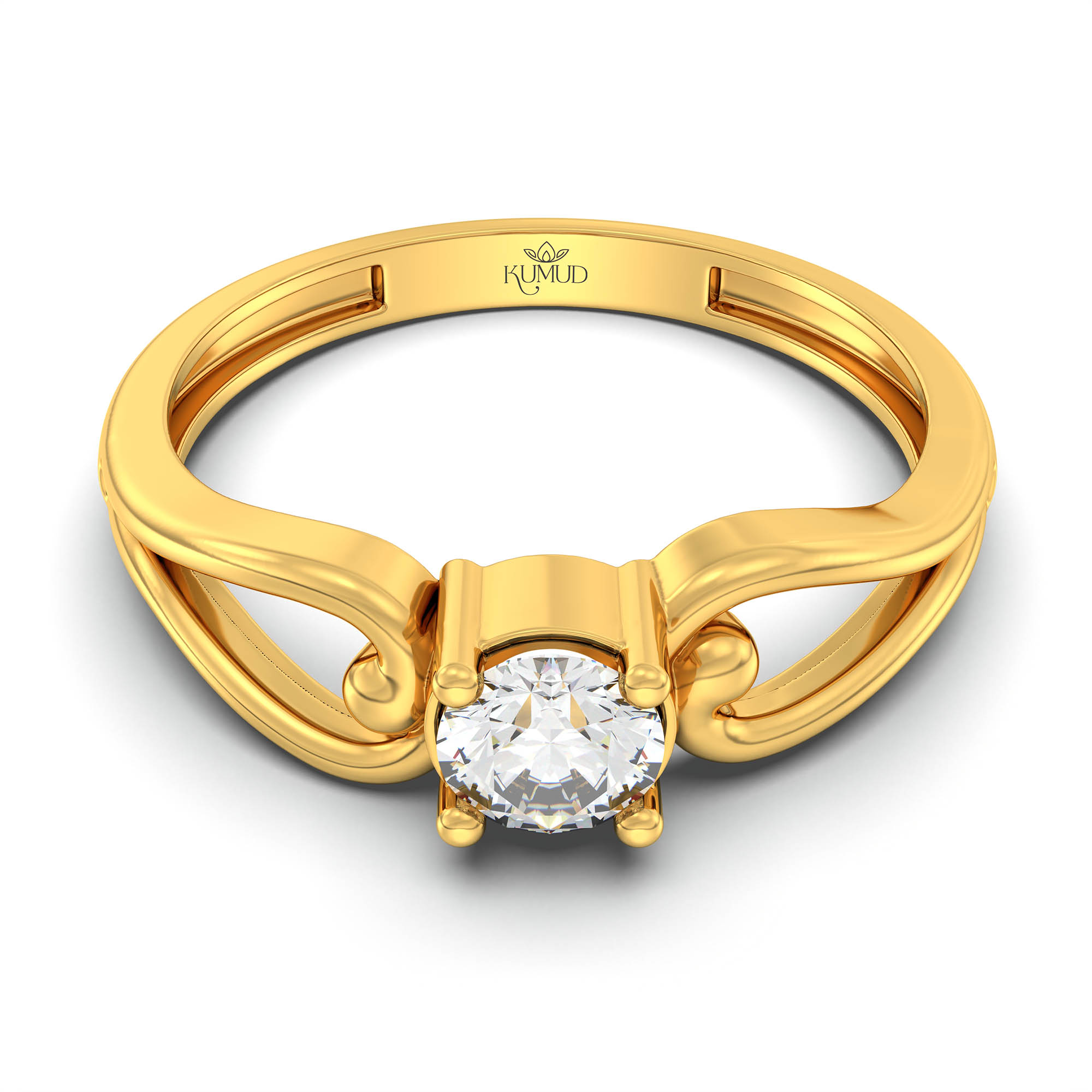 Lab-Grown Diamond Solitaire Ring for Women in 22K Yellow Gold – 0.25 Ct Round, 3 g (Design K11-20-APGAA) thumbnail