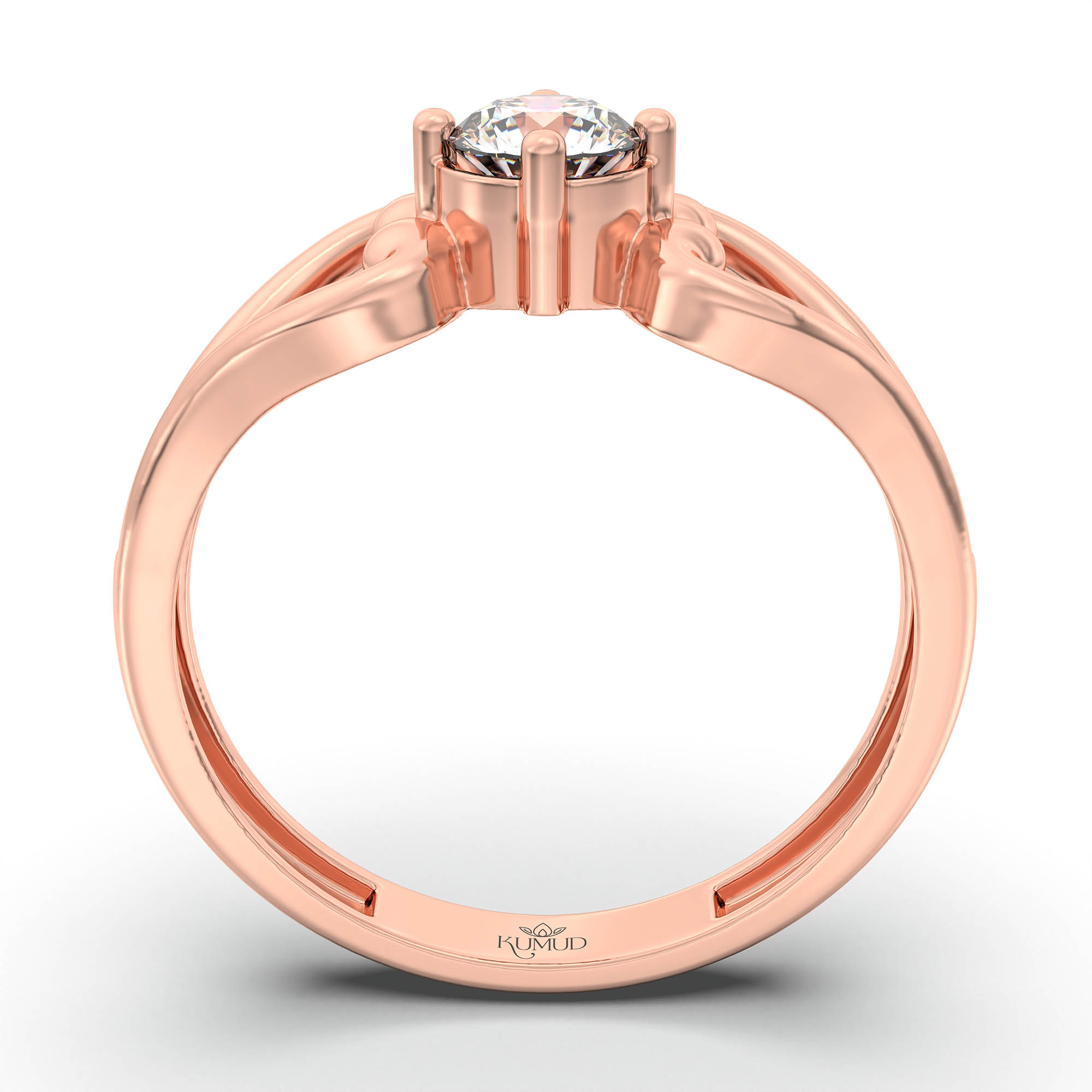 Lab-Grown Diamond Solitaire Ring for Women in 18K Rose Gold – 0.25 Ct Round, 3 g (Design K11-22-APGAA) thumbnail
