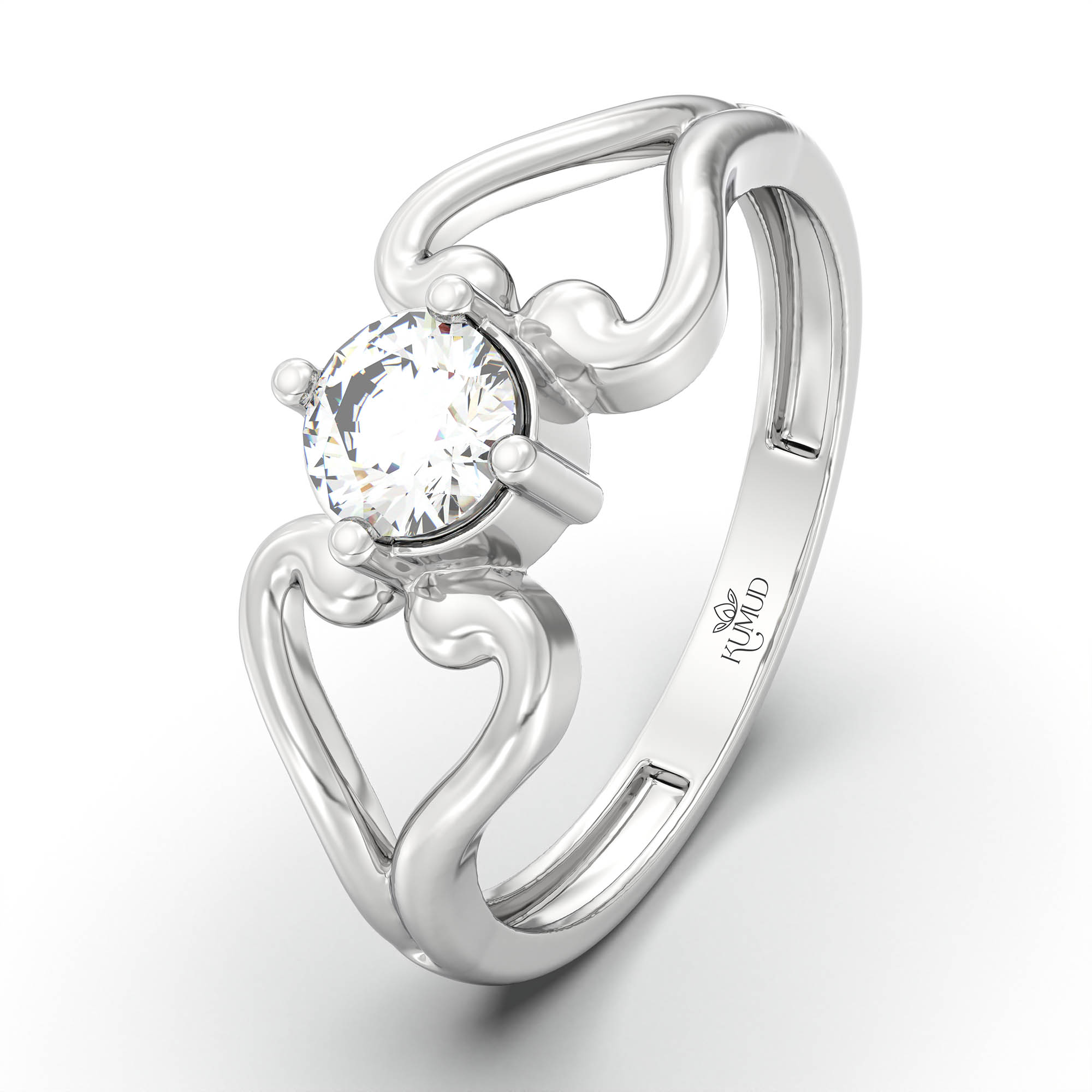 Lab-Grown Diamond Solitaire Ring for Women in 18K White Gold – 0.25 Ct Round, 3 g (Design K11-22-APGAA) thumbnail