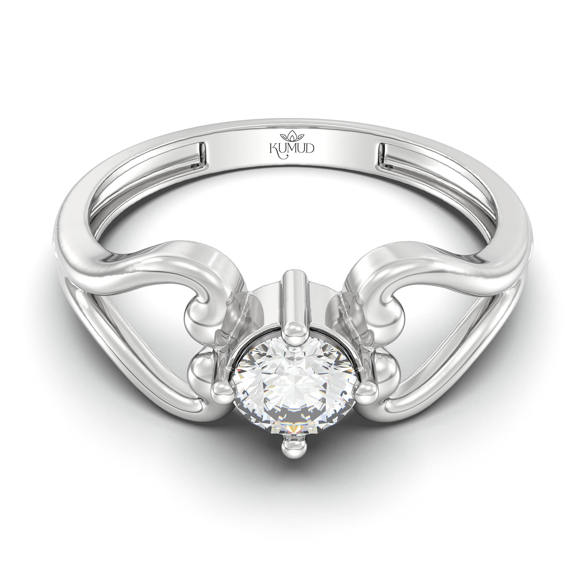 Lab-Grown Diamond Solitaire Ring for Women in 18K White Gold – 0.25 Ct Round, 3 g (Design K11-22-APGAA) thumbnail