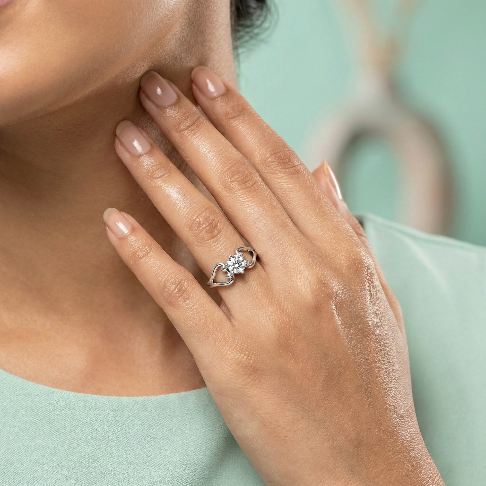 Lab-Grown Diamond Solitaire Ring for Women in 18K White Gold – 0.25 Ct Round, 3 g (Design K11-22-APGAA) thumbnail