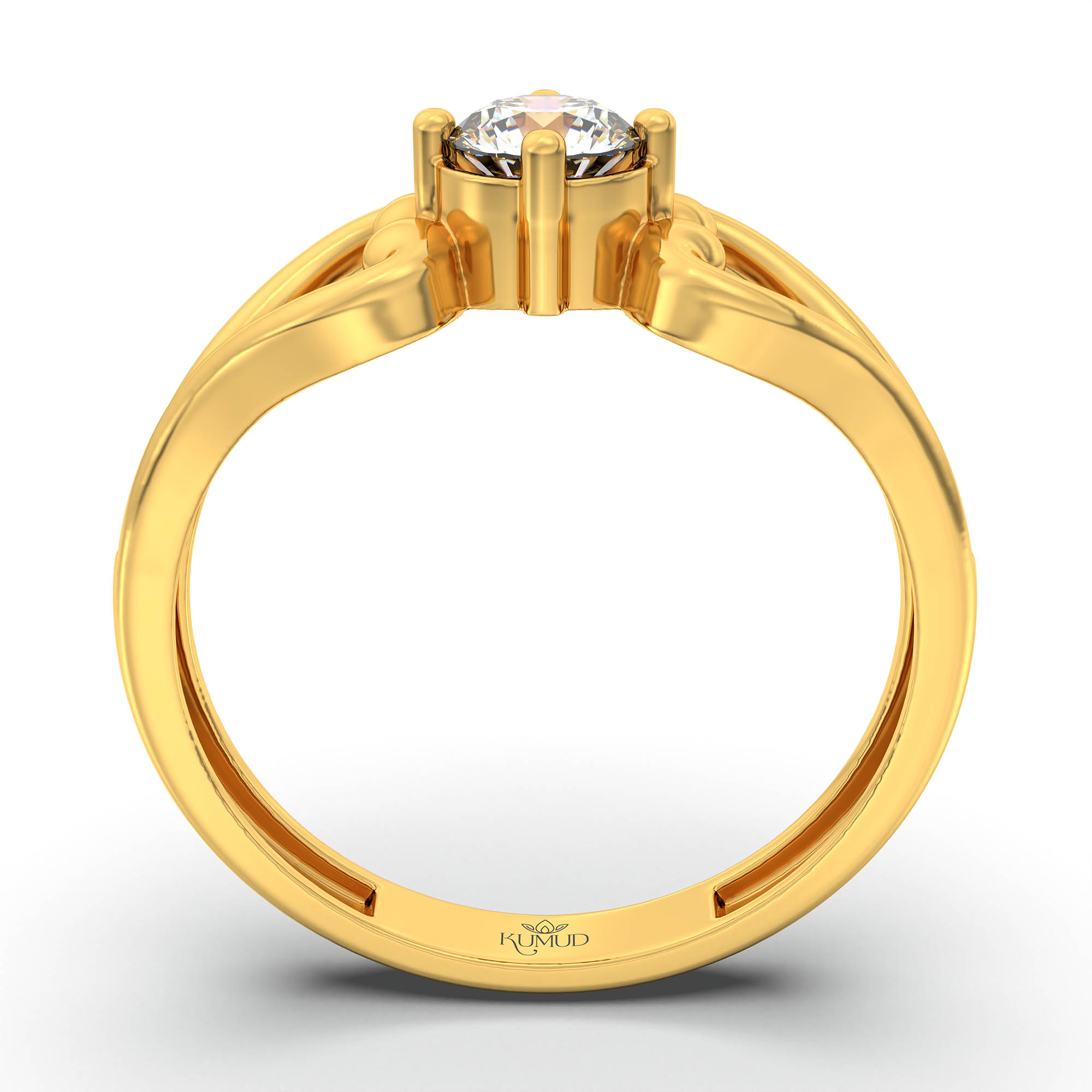 Lab-Grown Diamond Solitaire Ring for Women in 22K Yellow Gold – 0.25 Ct Round, 3 g (Design K11-22-APGAA) thumbnail