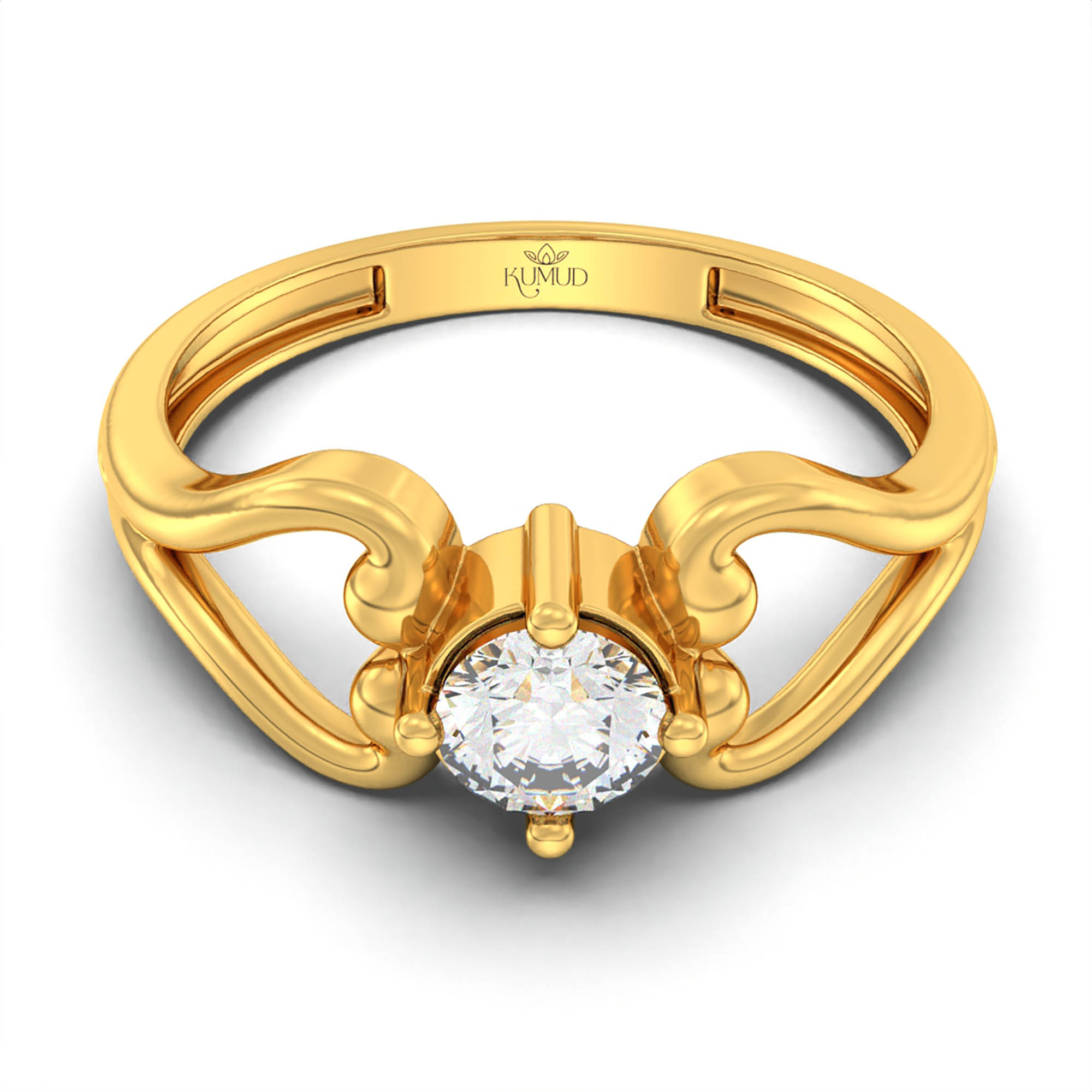 Lab-Grown Diamond Solitaire Ring for Women in 22K Yellow Gold – 0.25 Ct Round, 3 g (Design K11-22-APGAA) thumbnail