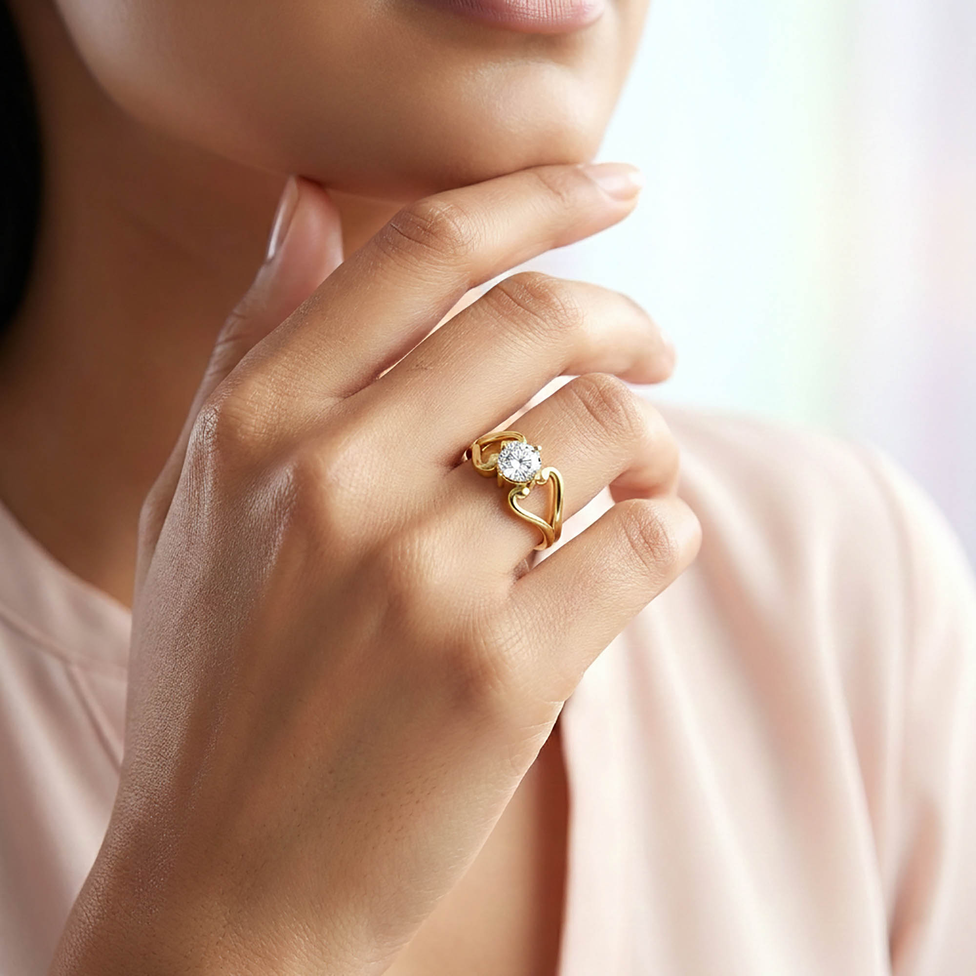 Lab-Grown Diamond Solitaire Ring for Women in 22K Yellow Gold – 0.25 Ct Round, 3 g (Design K11-22-APGAA) thumbnail