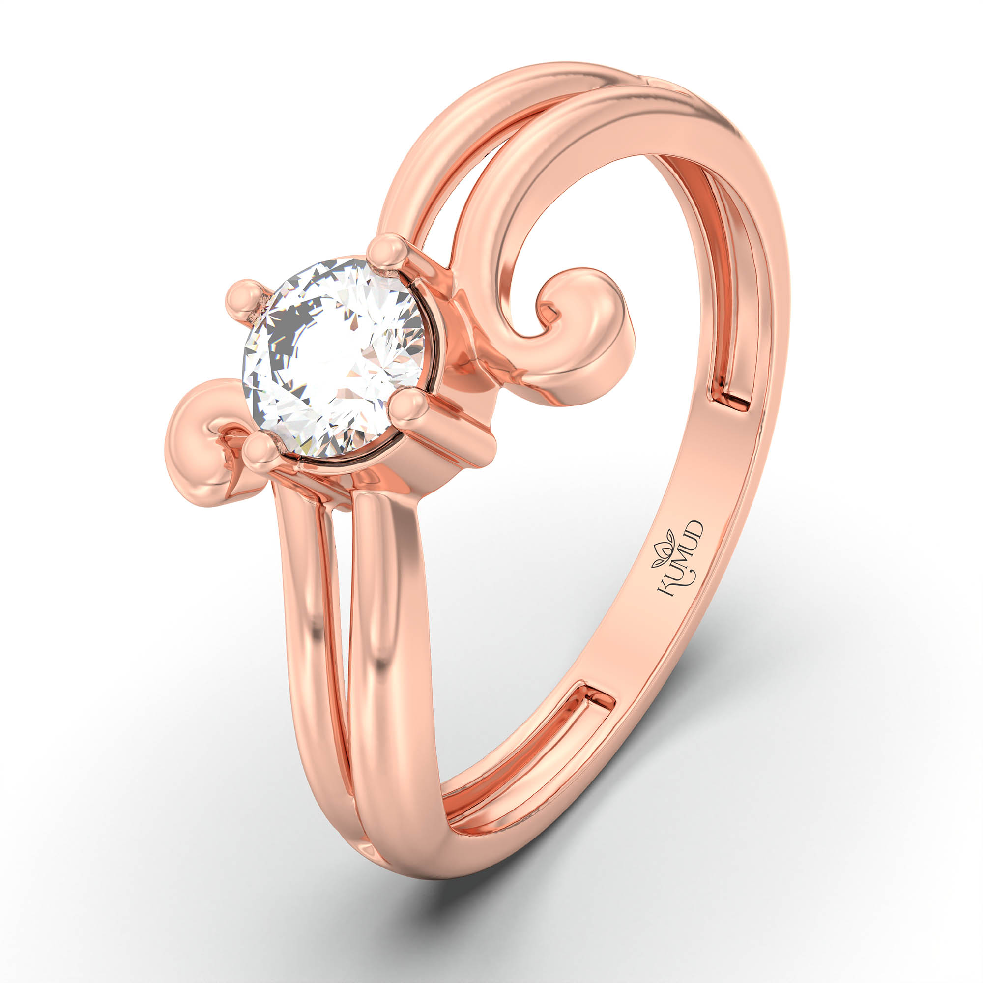 Lab-Grown Diamond Solitaire Ring for Women in 18K Rose Gold – 0.25 Ct Round, 3 g (Design K11-23-APGAA) thumbnail