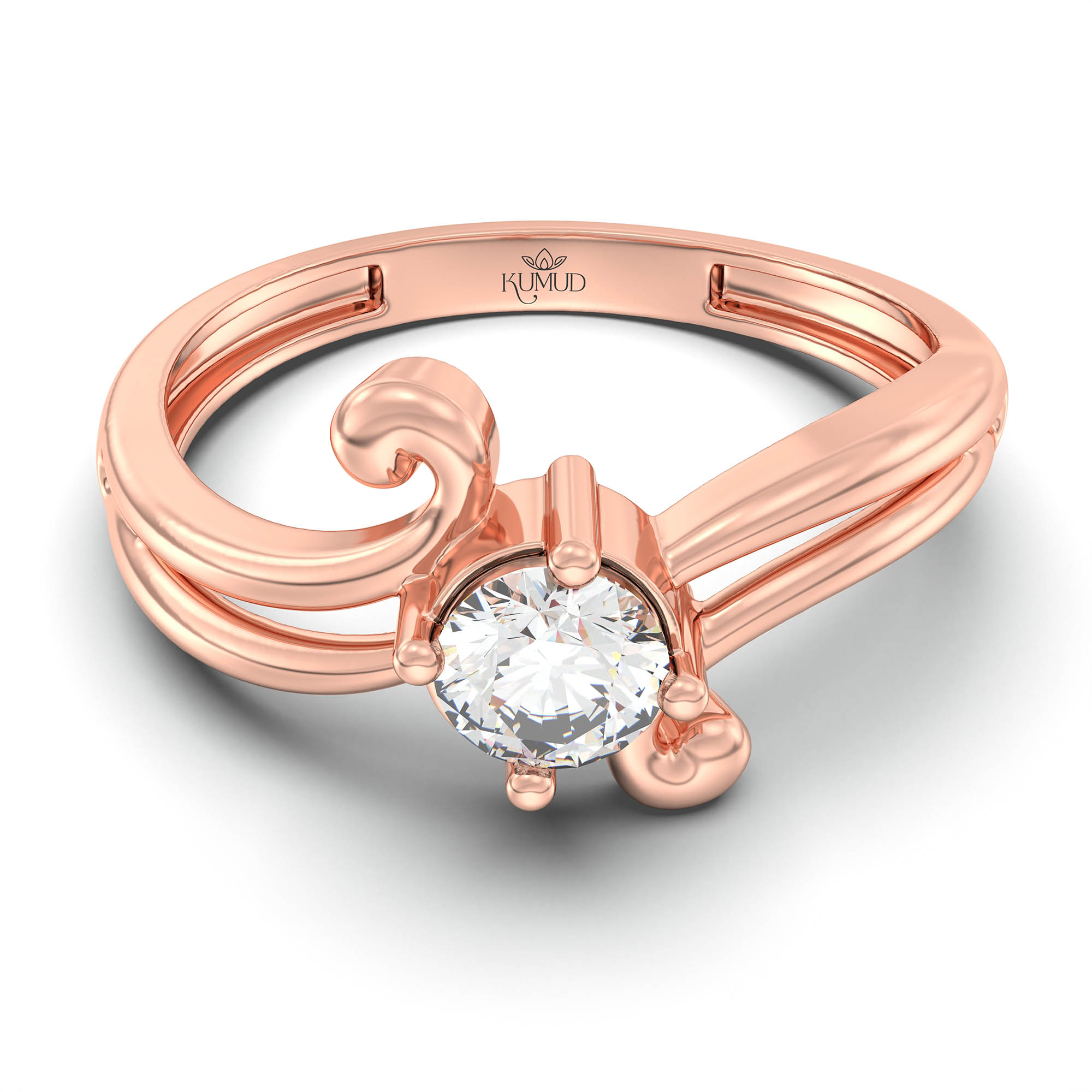 Lab-Grown Diamond Solitaire Ring for Women in 18K Rose Gold – 0.25 Ct Round, 3 g (Design K11-23-APGAA) thumbnail