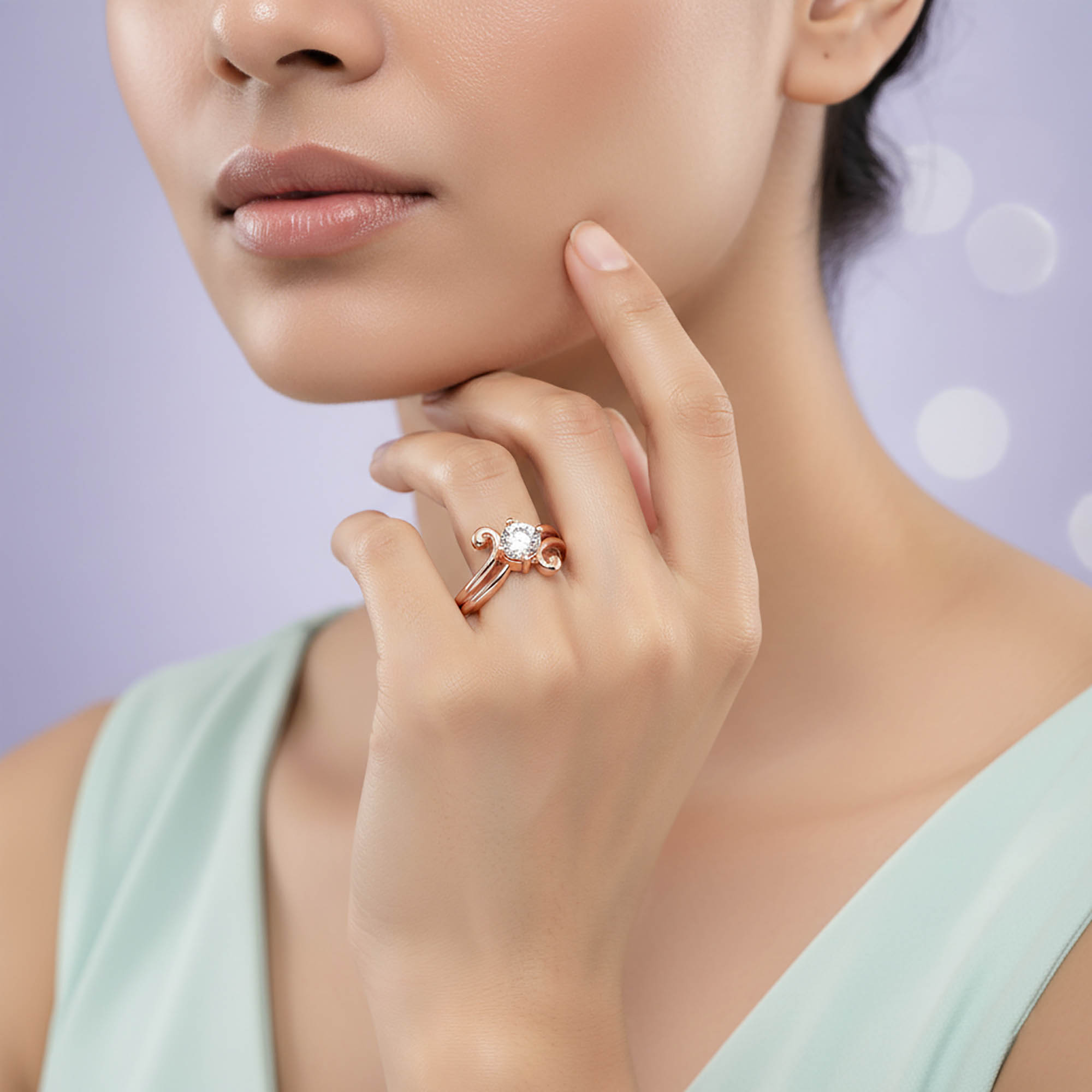 Lab-Grown Diamond Solitaire Ring for Women in 18K Rose Gold – 0.25 Ct Round, 3 g (Design K11-23-APGAA) thumbnail