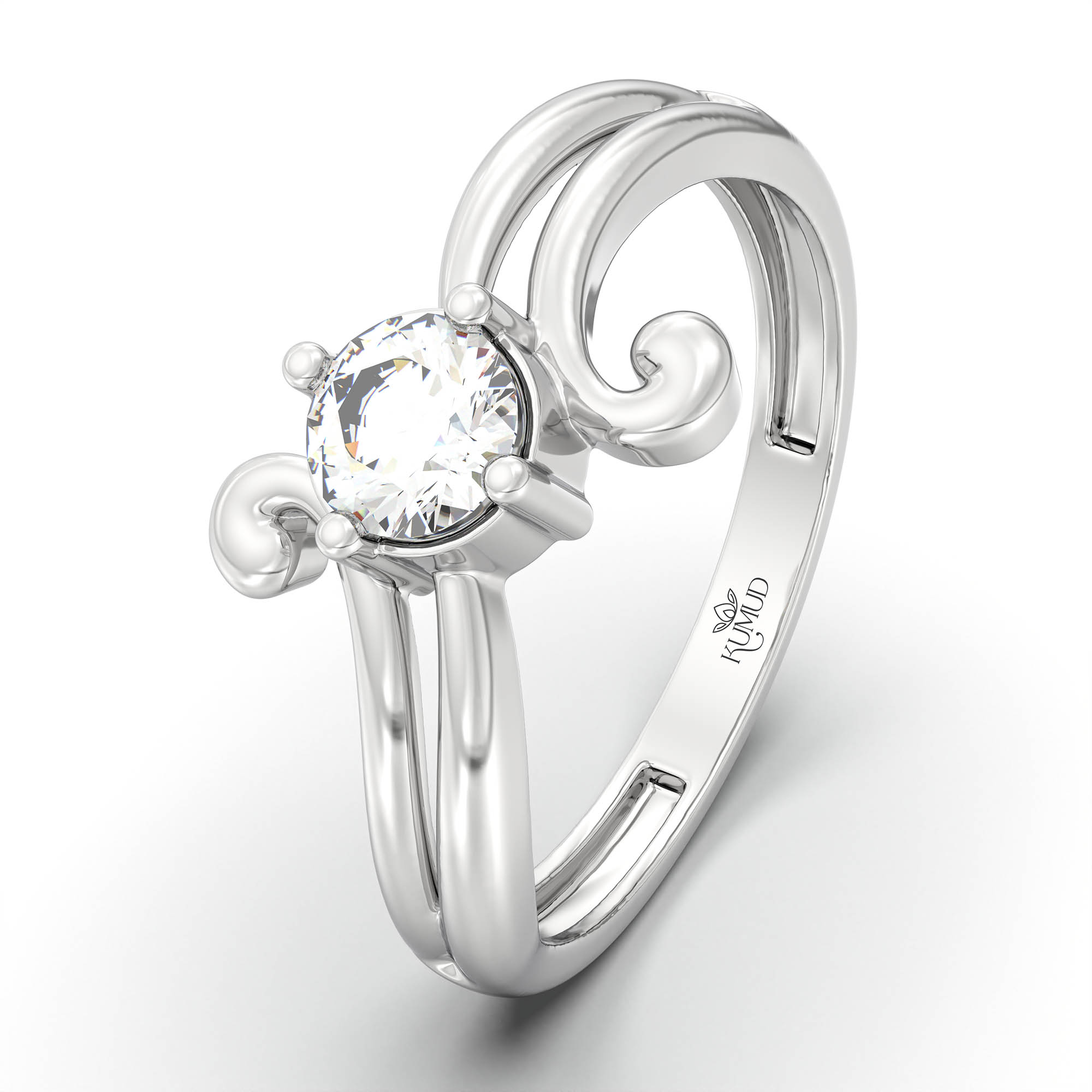 Lab-Grown Diamond Solitaire Ring for Women in 18K White Gold – 0.25 Ct Round, 3 g (Design K11-23-APGAA) thumbnail